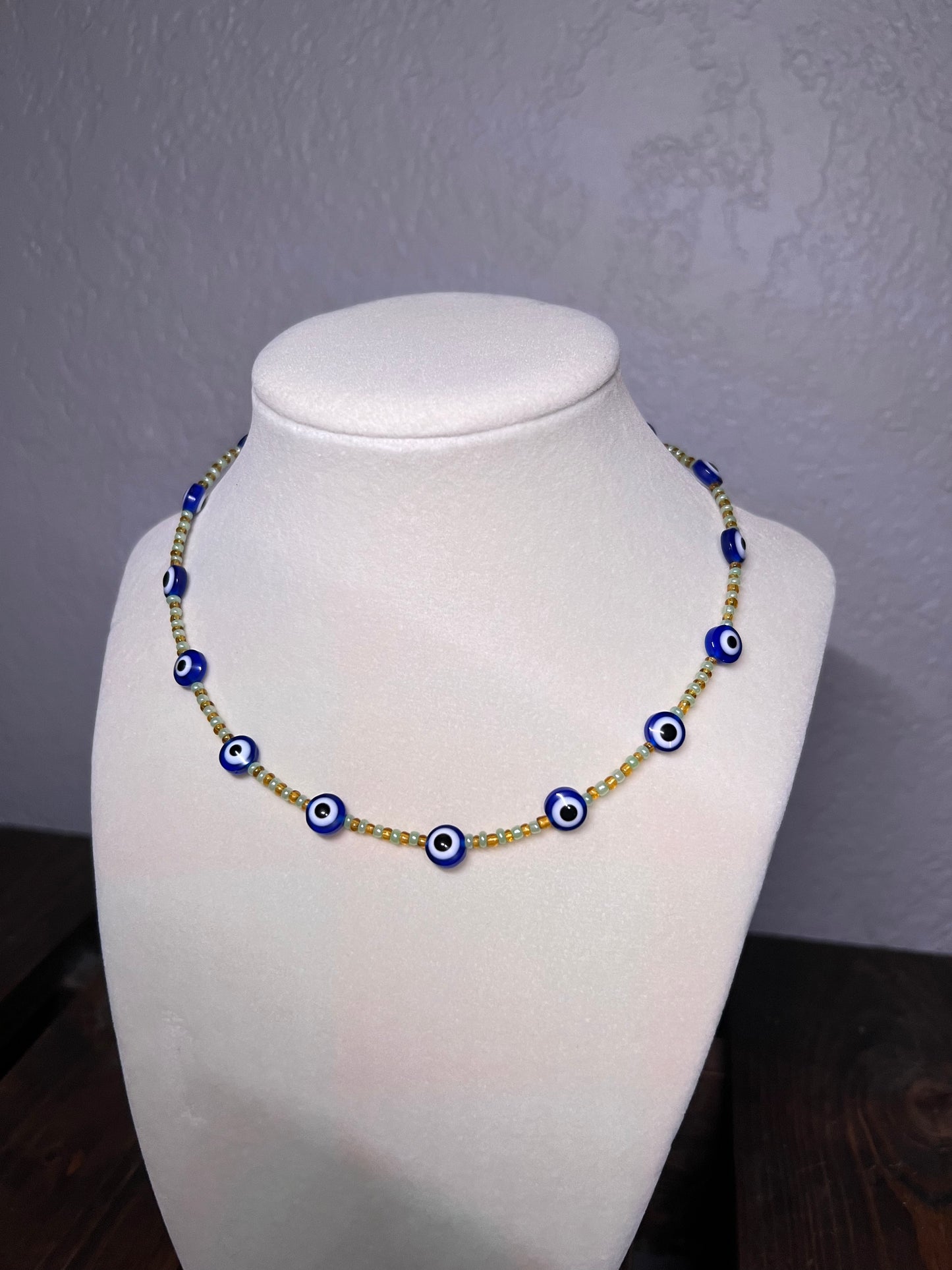 Evil eye necklace & bracelet set