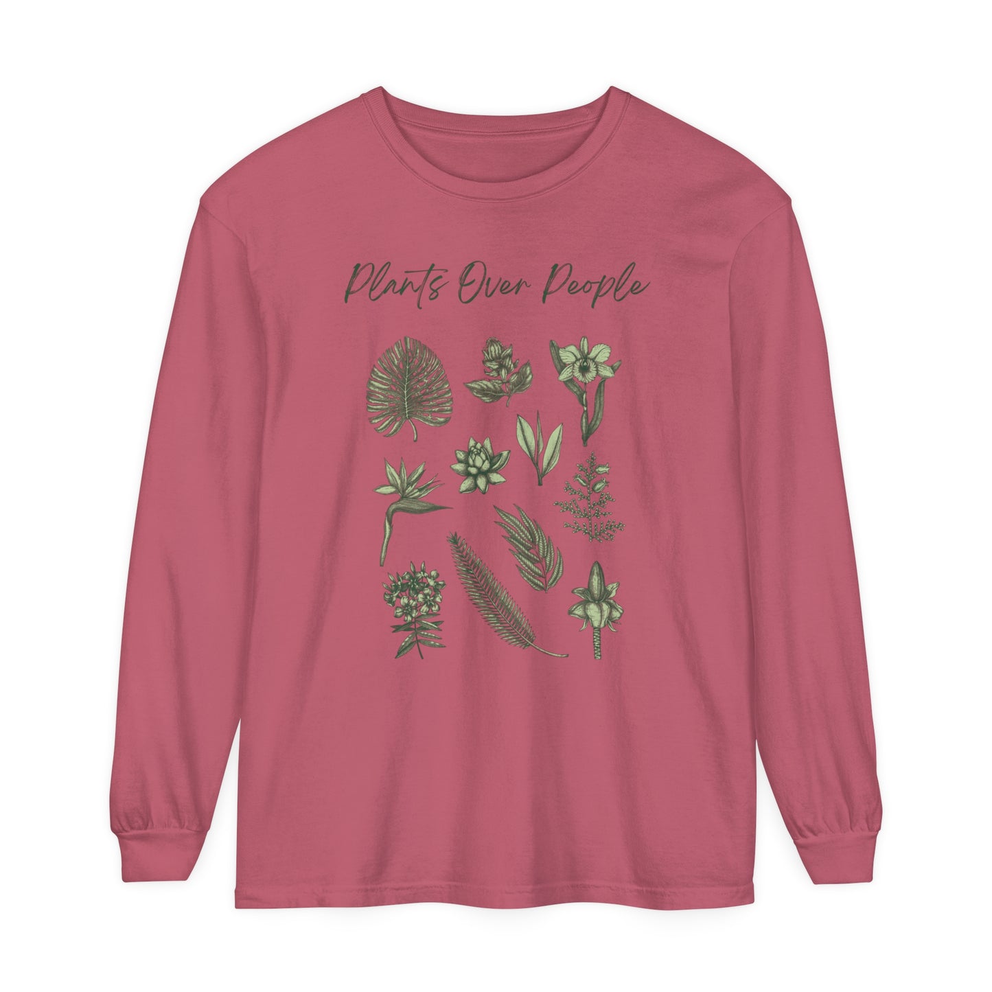 Plants Over People Unisex Garment-dyed Long Sleeve