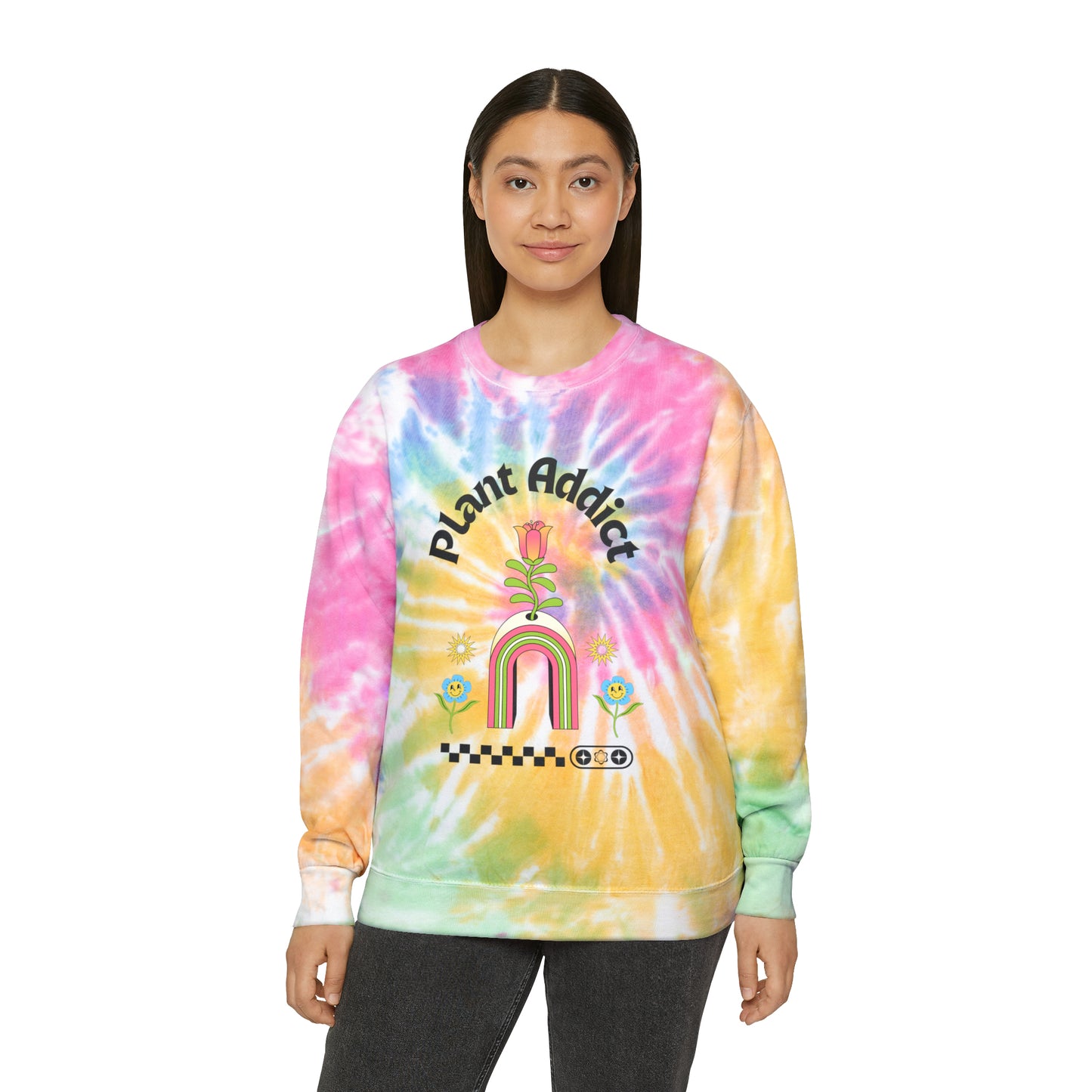 Plant Addict Tie-Dye Crewneck