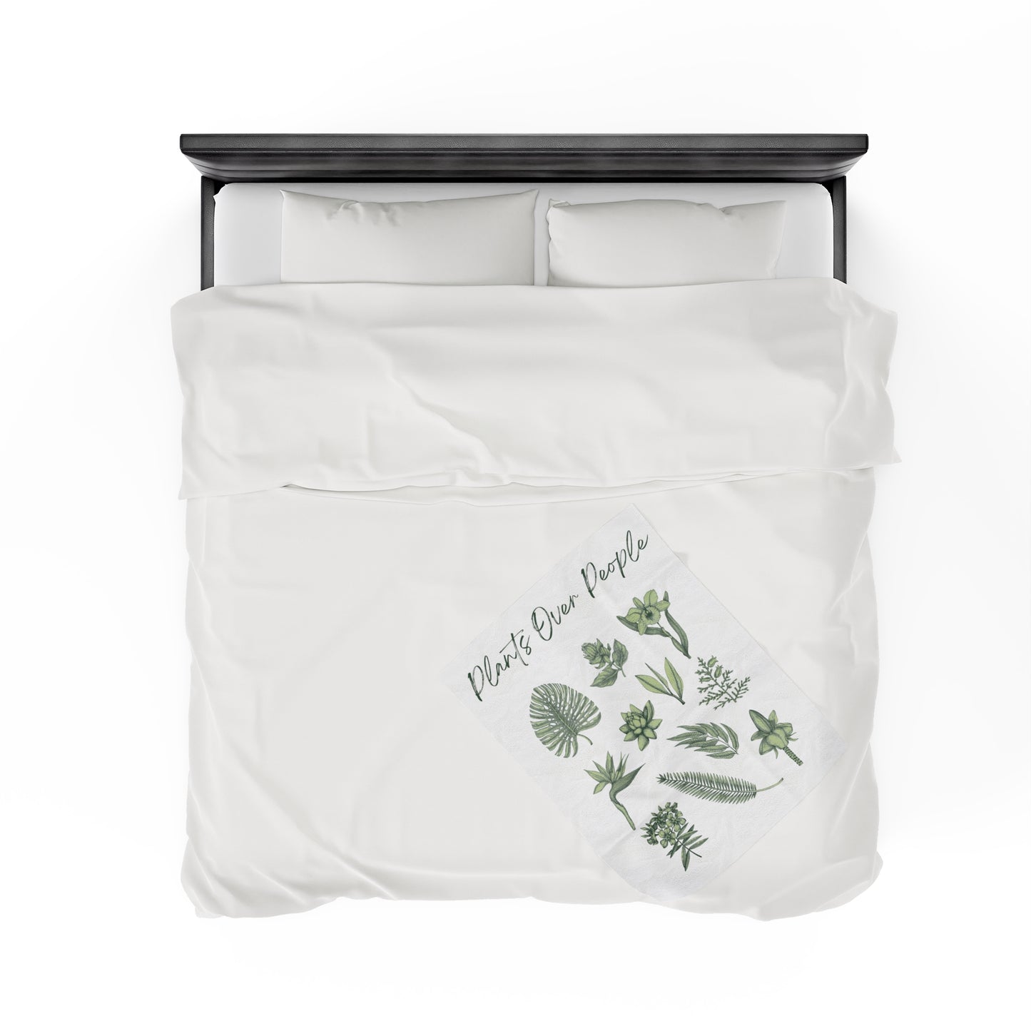 Plants Over People Velveteen Plush Blanket