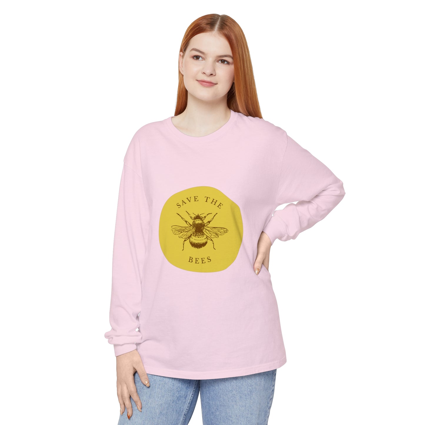 Save The Bees Unisex Garment-dyed Long Sleeve