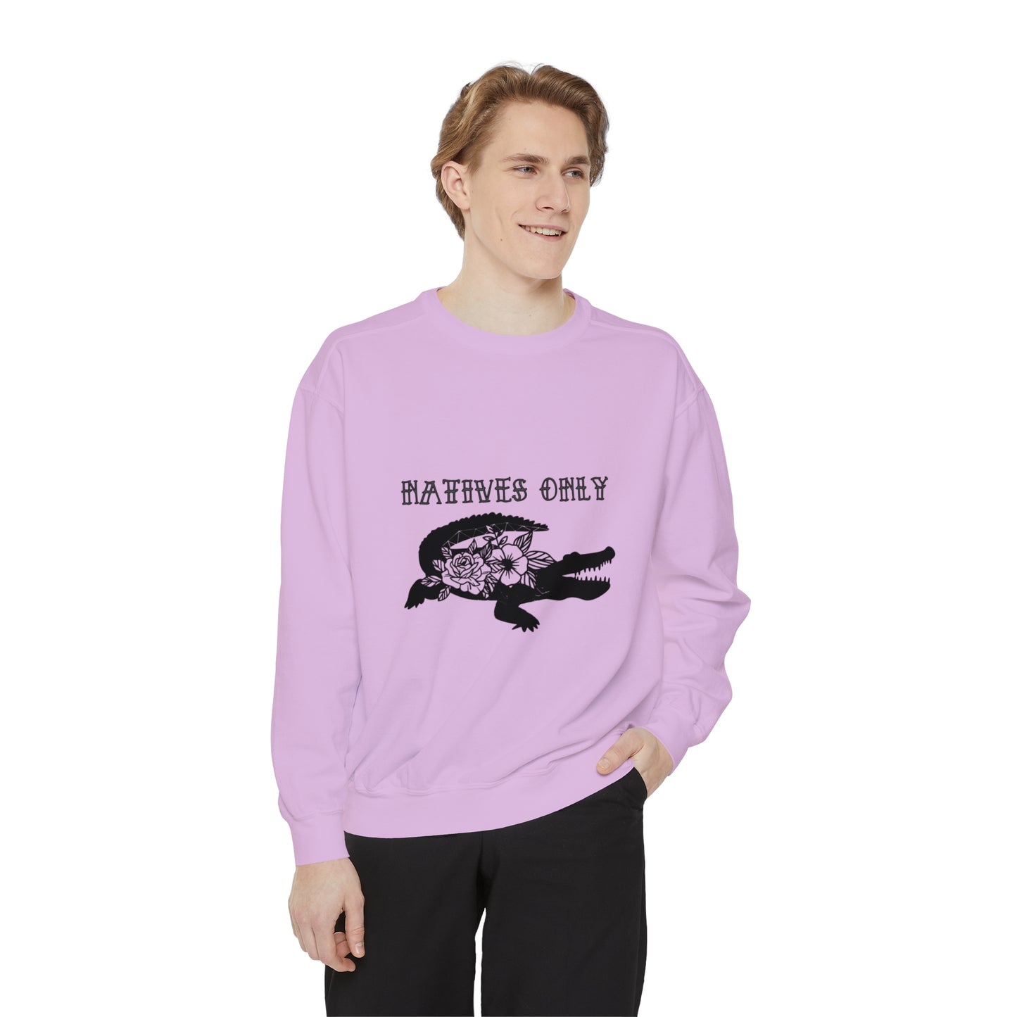 Natives Only Alligator Unisex Garment-Dyed Crewneck