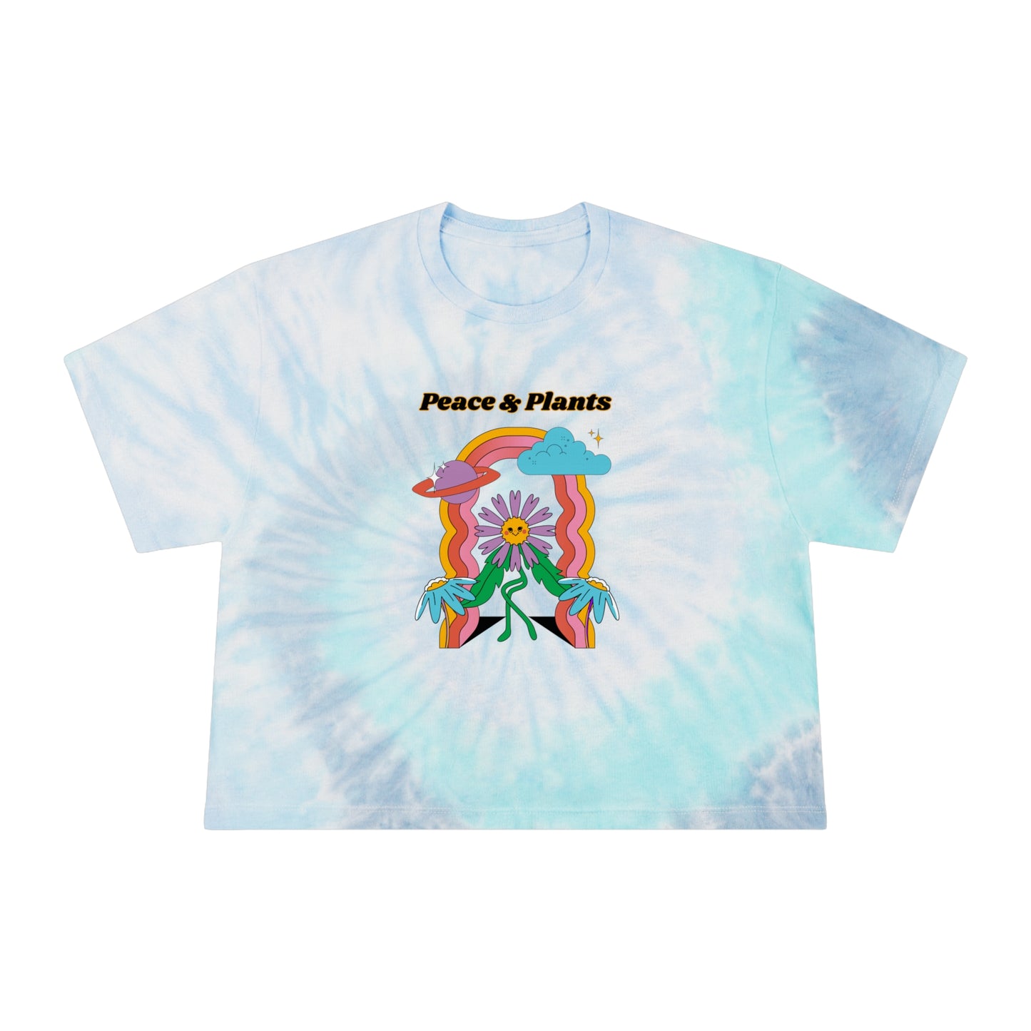 Peace & Plants Tie-Dye Crop Tee