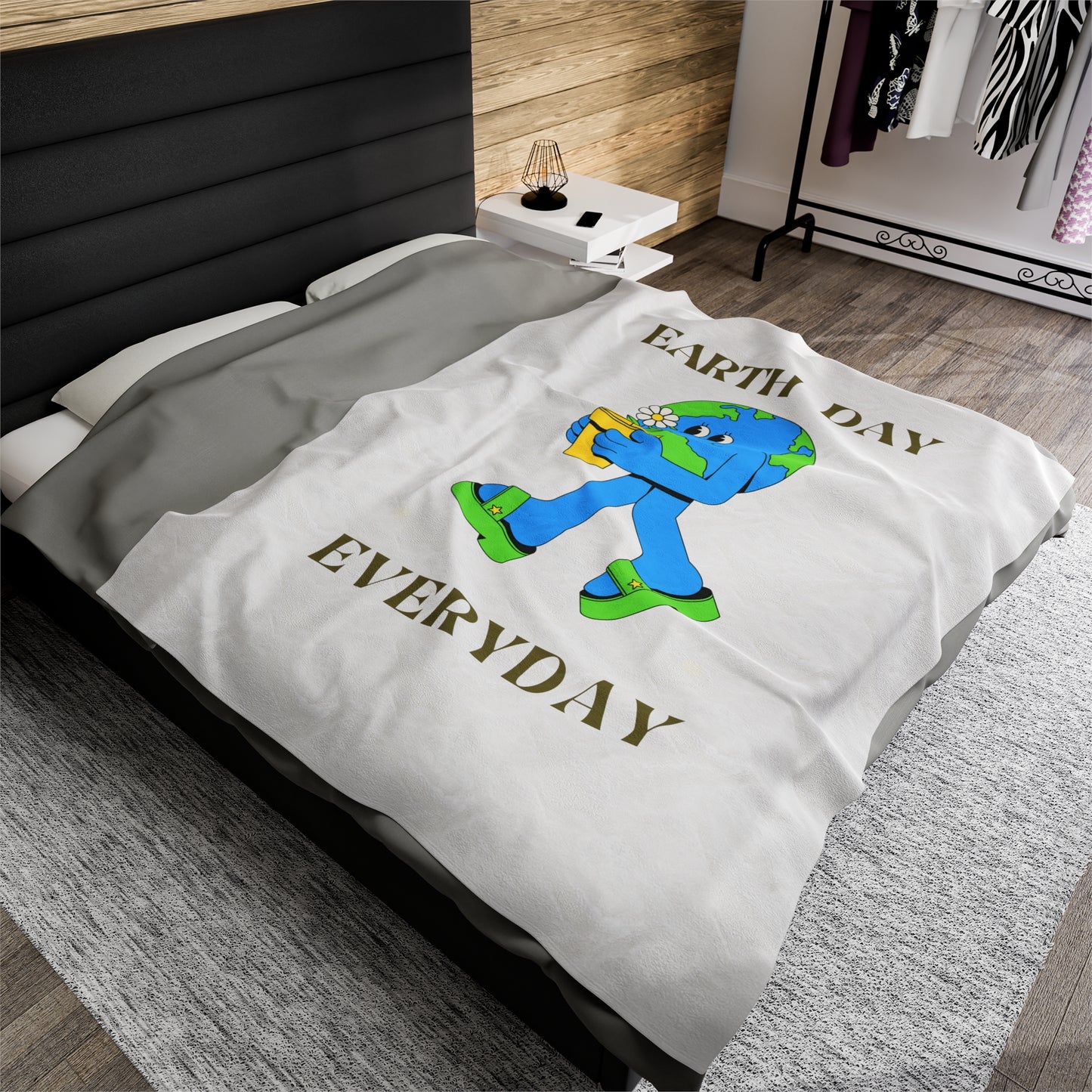 Earth Day Everyday Velveteen Plush Blanket