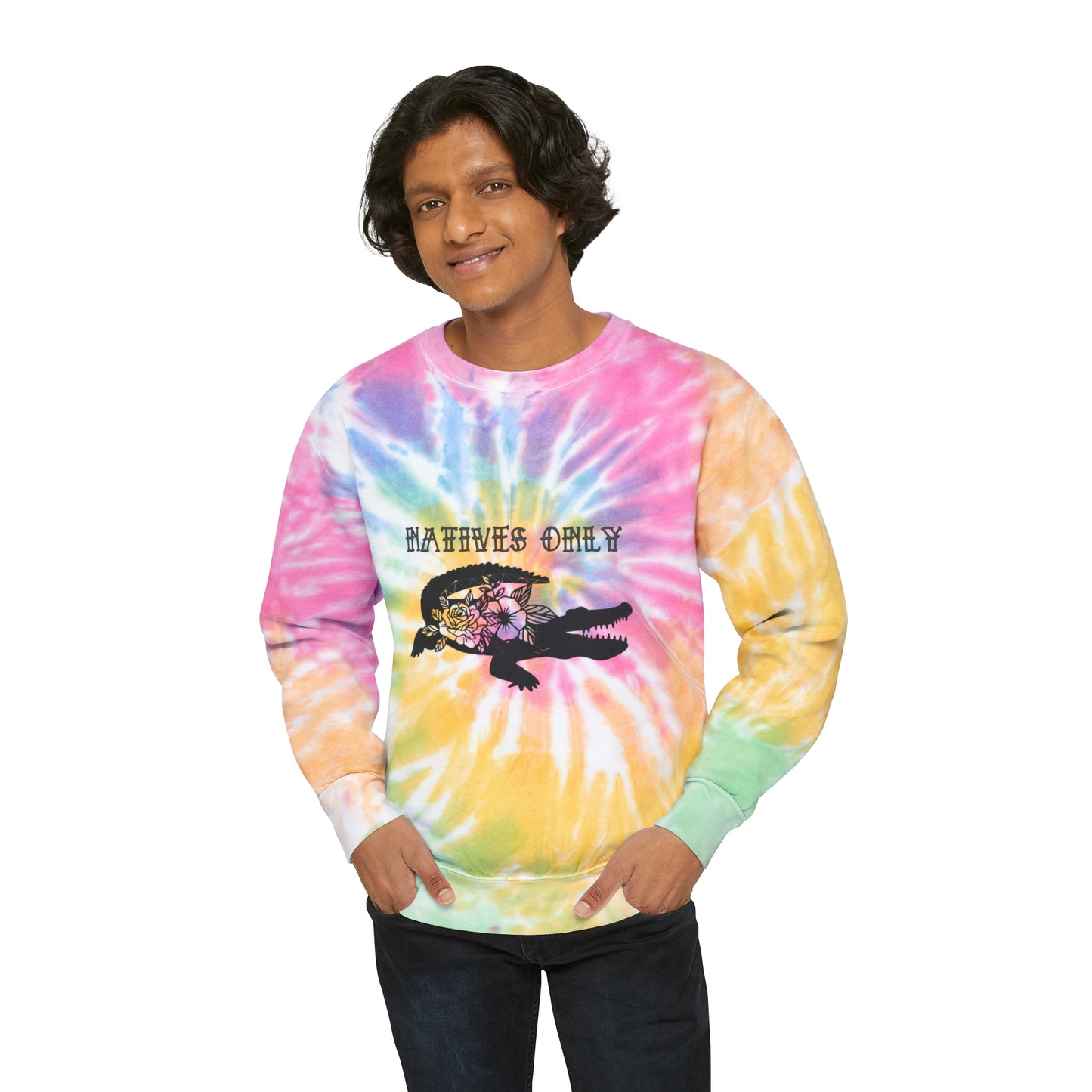 Natives Only Alligator Unisex Tie-Dye Crewneck