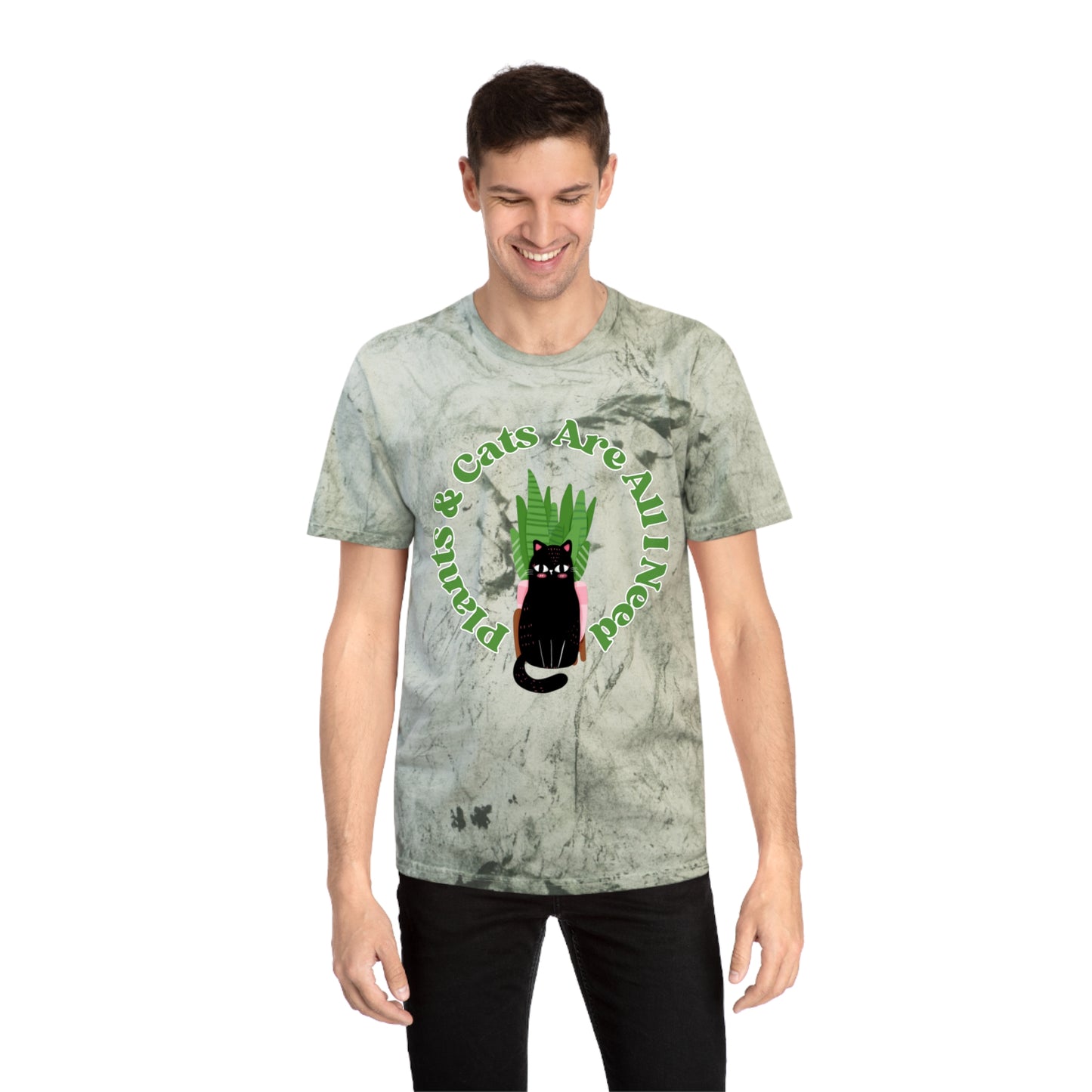 Plants & Cats Are All I Need Unisex Color Blast T-Shirt