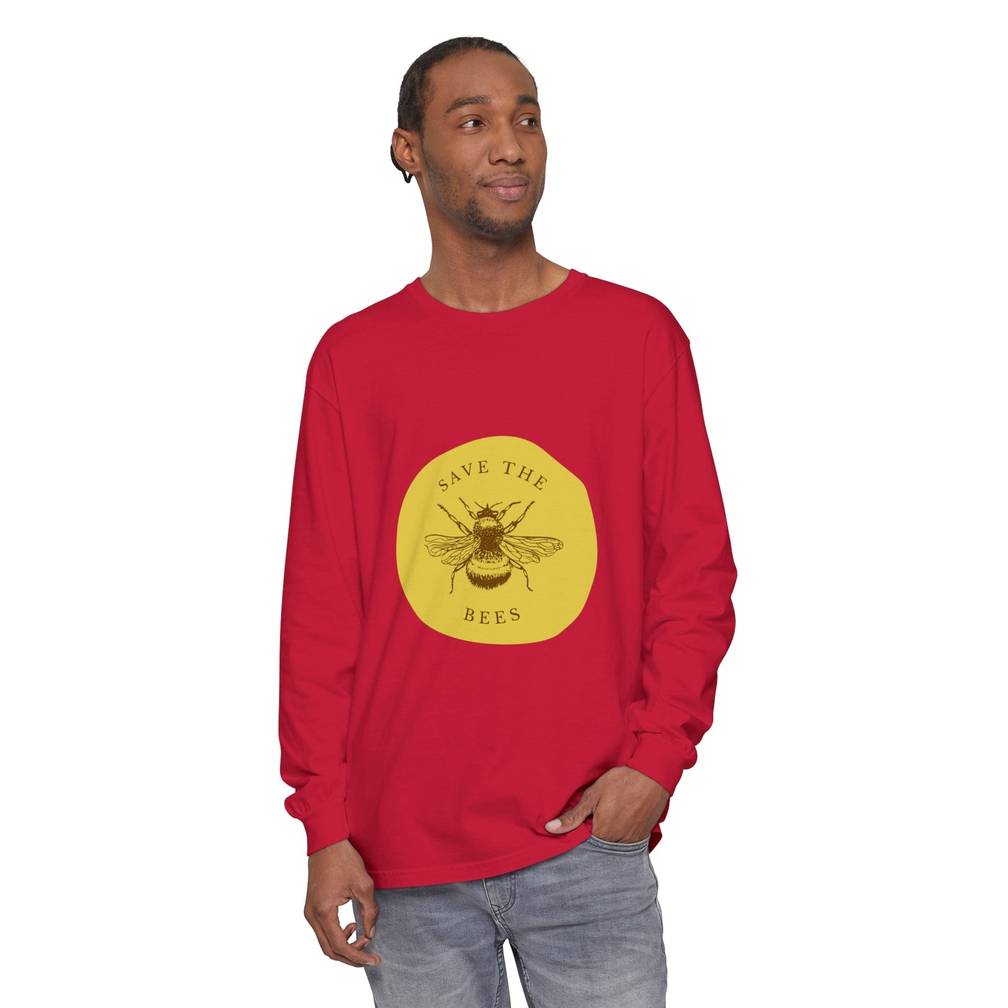 Save The Bees Unisex Garment-dyed Long Sleeve