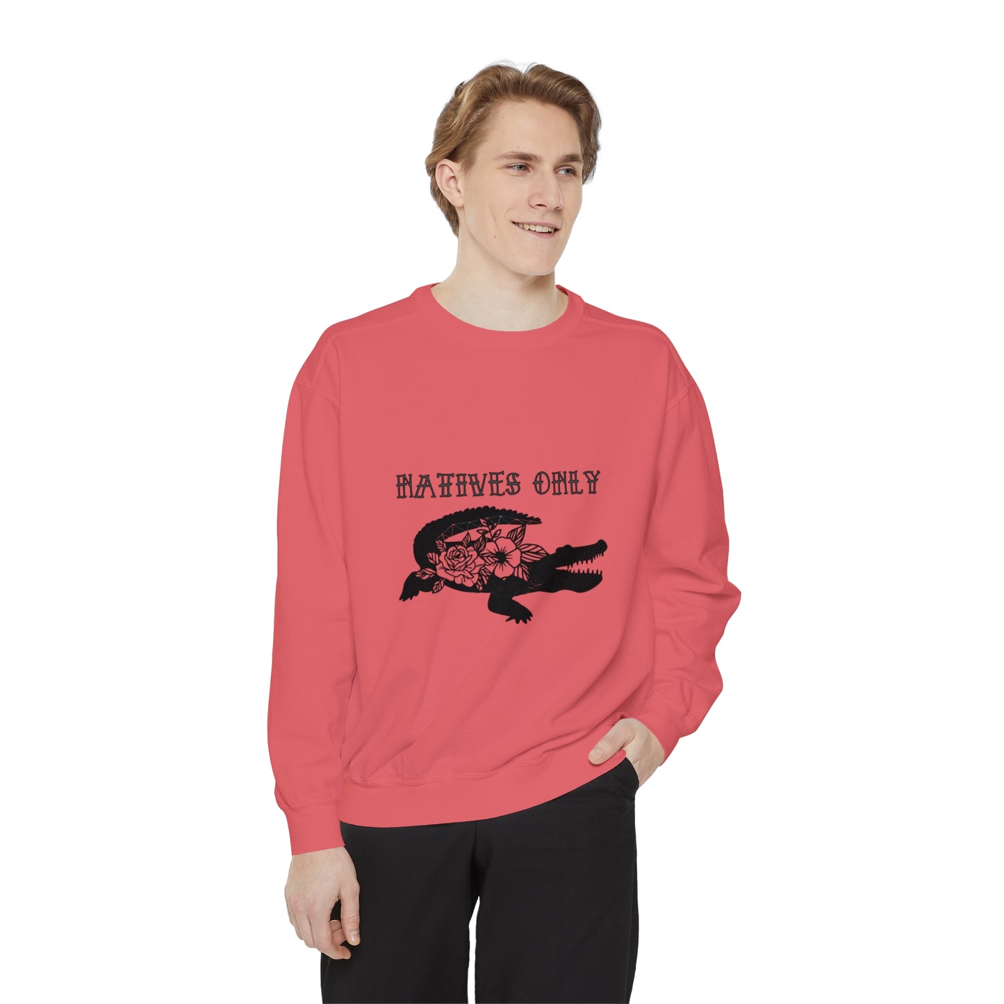 Natives Only Alligator Unisex Garment-Dyed Crewneck