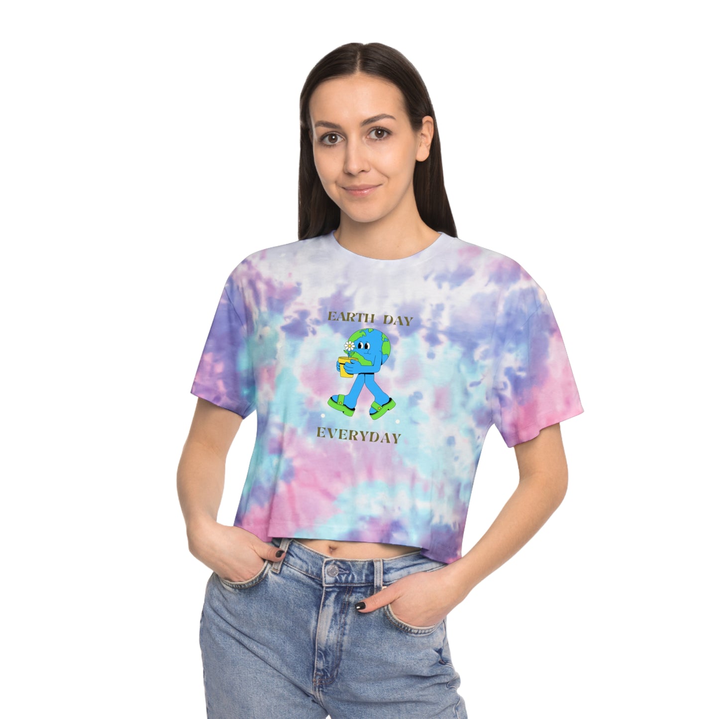 Earth Day Everyday Women's Tie-Dye Crop Tee