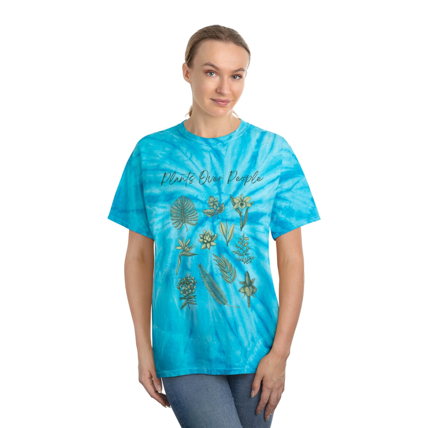 Plants Over People Tie-Dye Tee, Cyclone