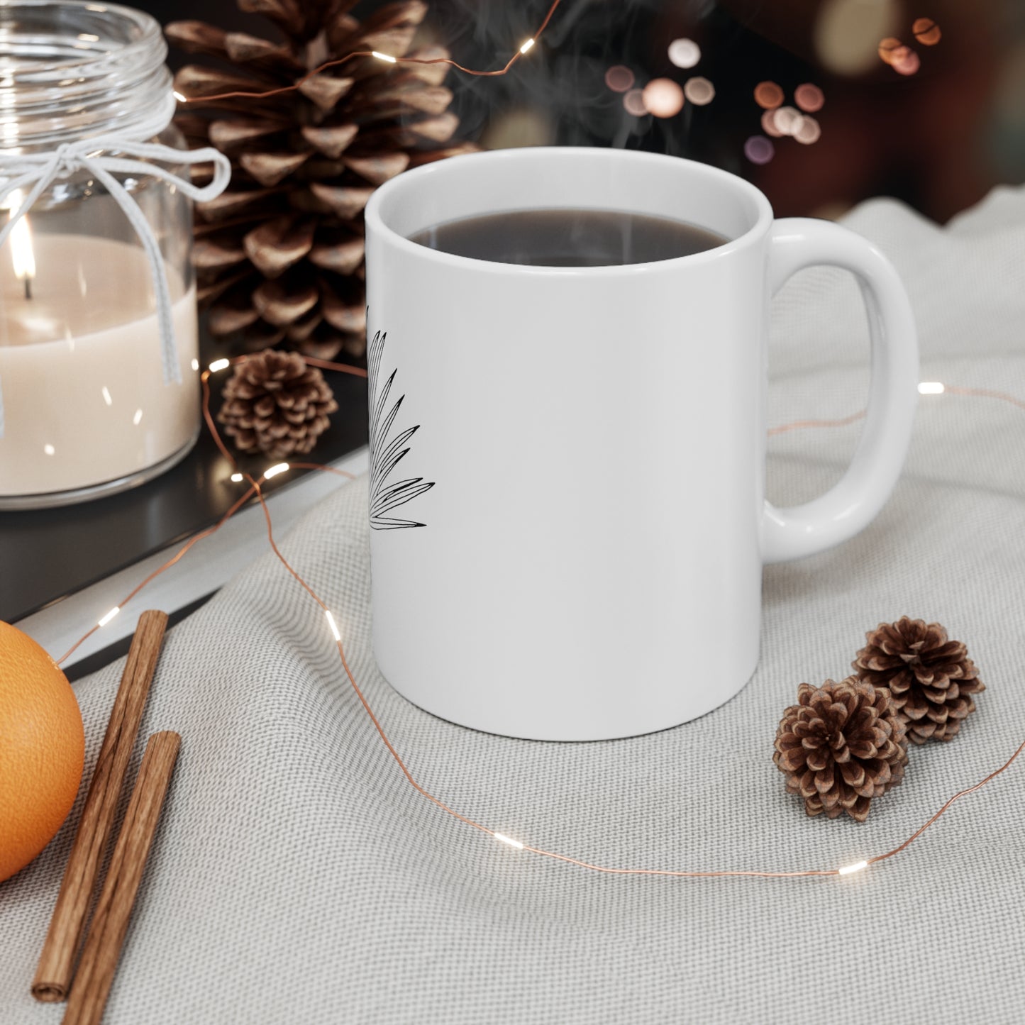 Palm Leaf Ceramic Mug