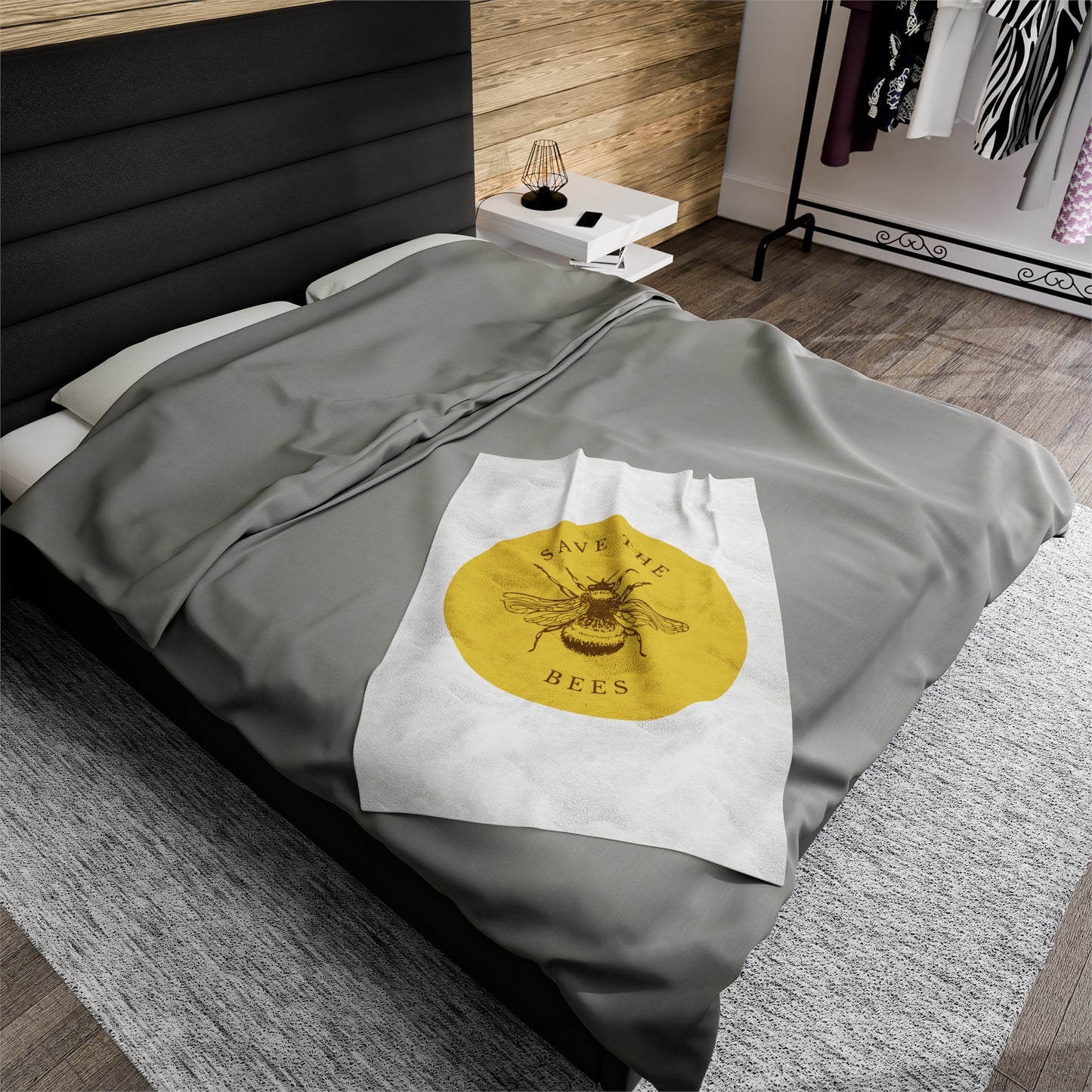 Save The Bees Velveteen Plush Blanket
