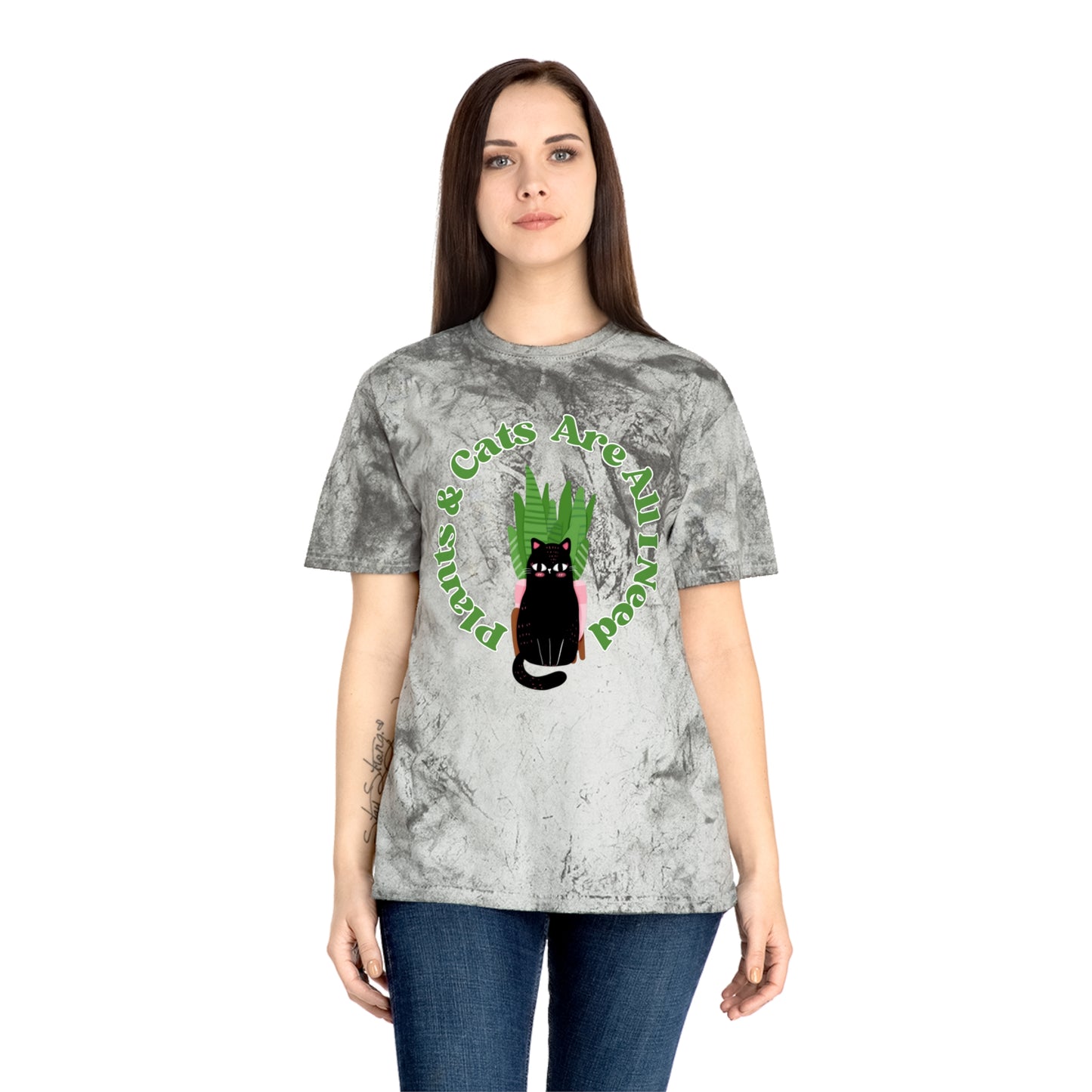 Plants & Cats Are All I Need Unisex Color Blast T-Shirt