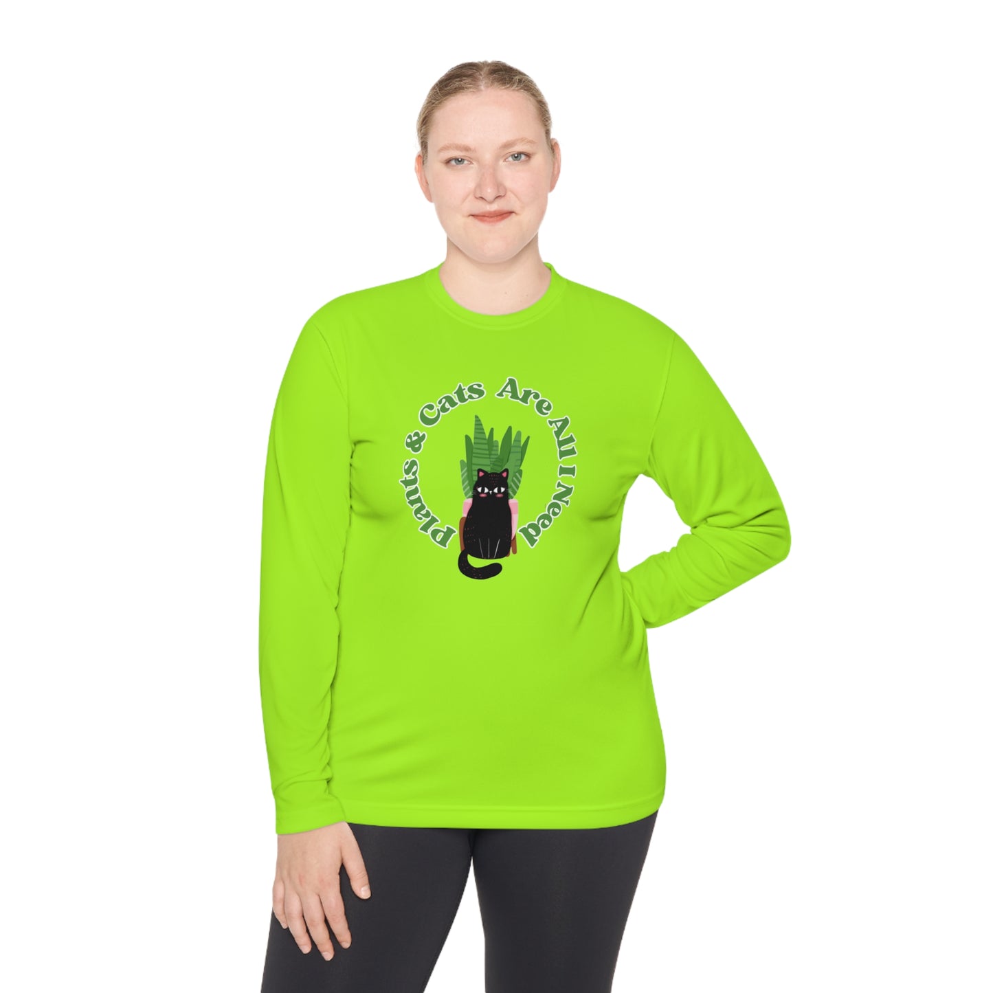 Plants & Cats Are All I Need Unisex Lightweight Long Sleeve