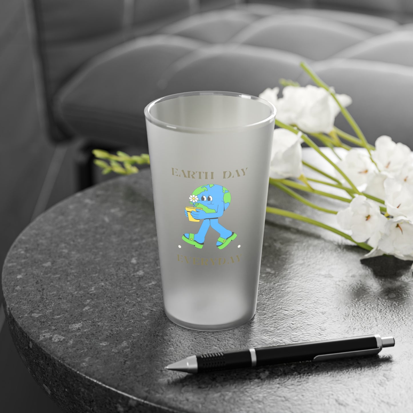 Earth Day Everyday Frosted Pint Glass