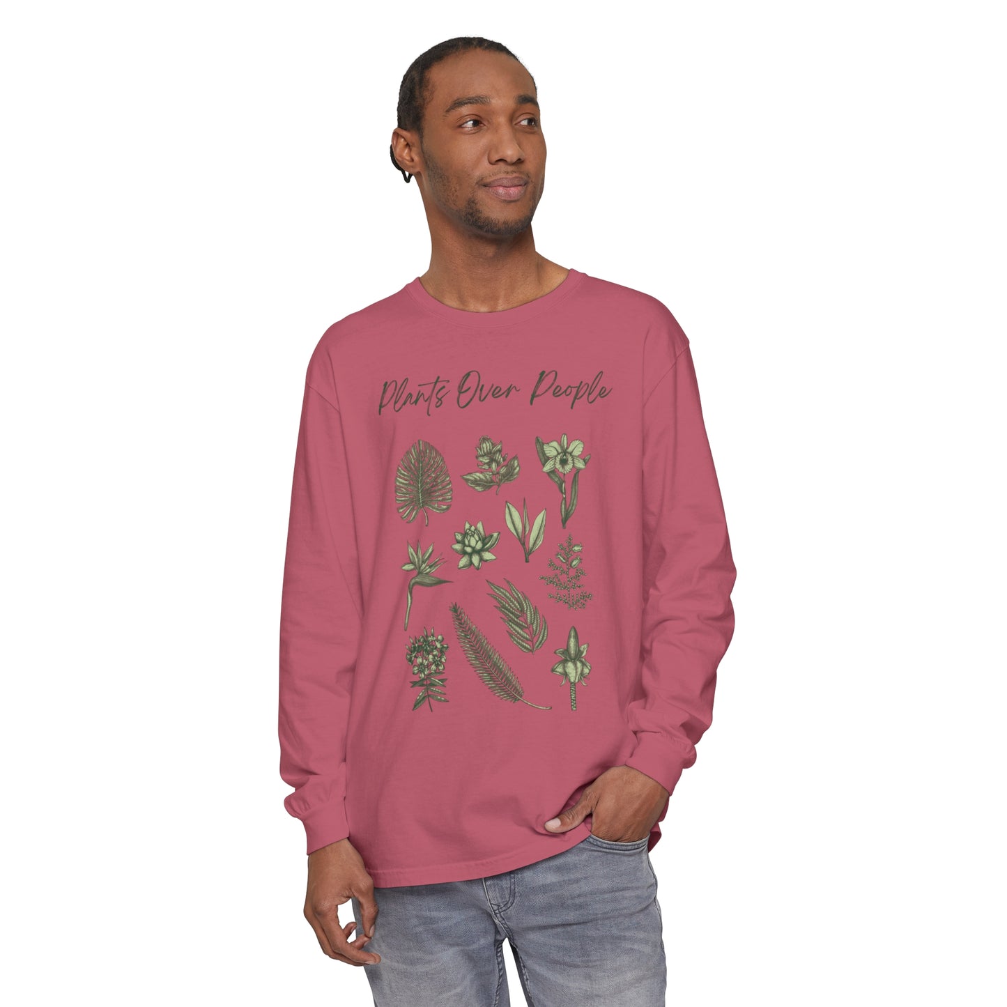Plants Over People Unisex Garment-dyed Long Sleeve