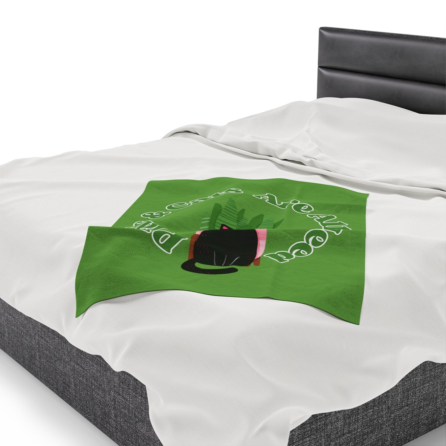 Plants & Cats Are All I Need Velveteen Plush Blanket