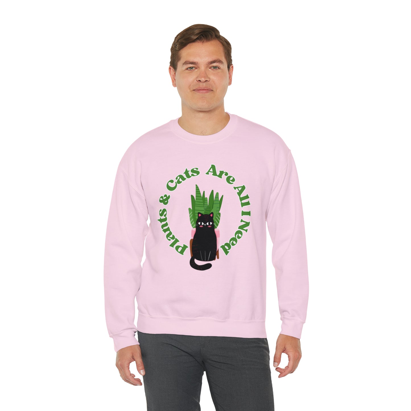 Plants & Cats Are All I Need Unisex Crewneck Sweatshirt