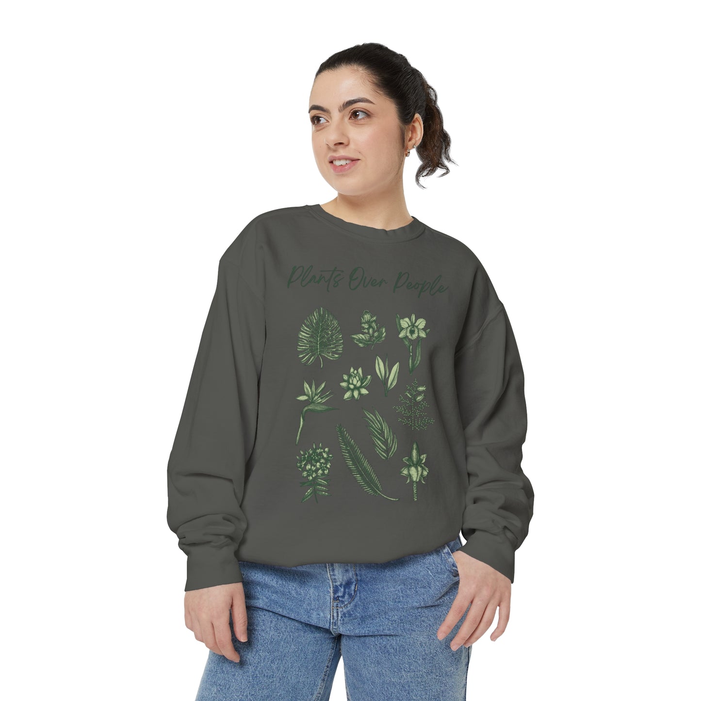 Plants Over People Unisex Garment-Dyed Sweatshirt