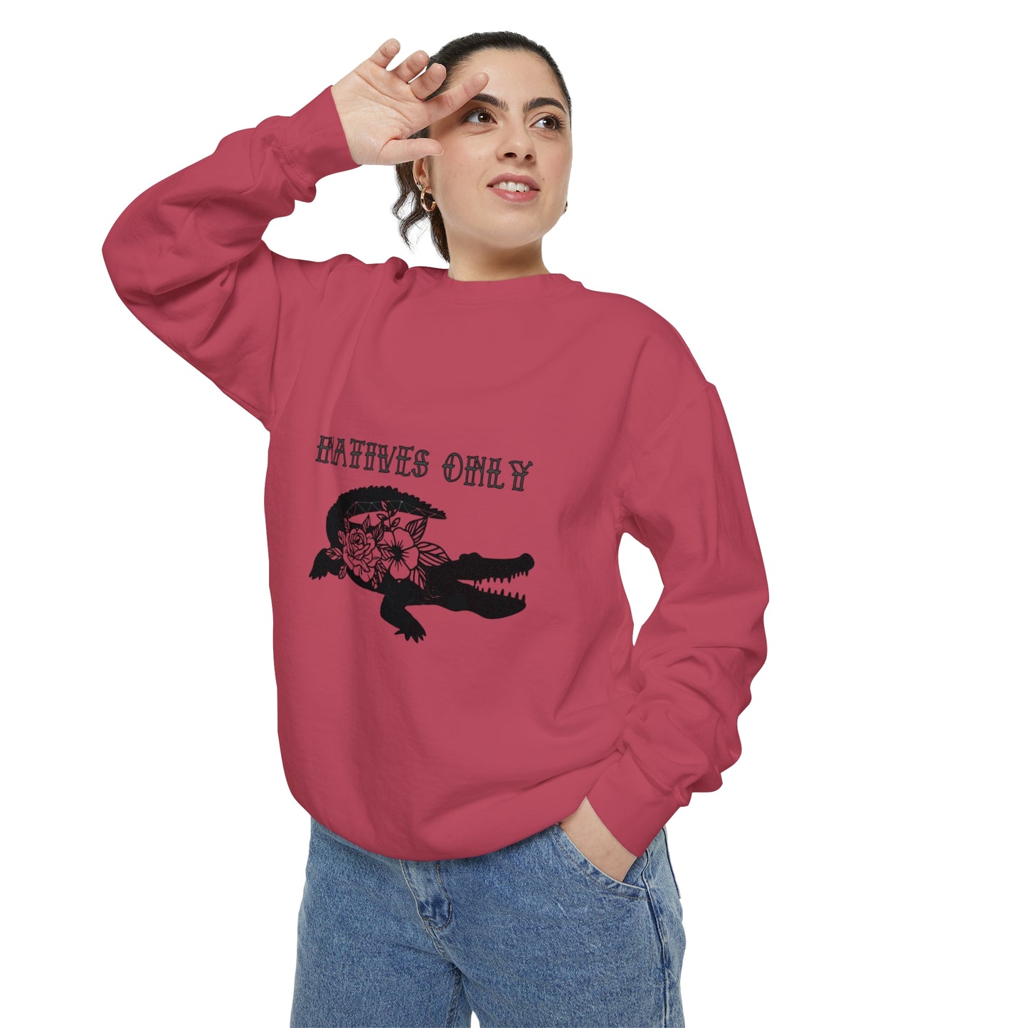 Natives Only Alligator Unisex Garment-Dyed Crewneck