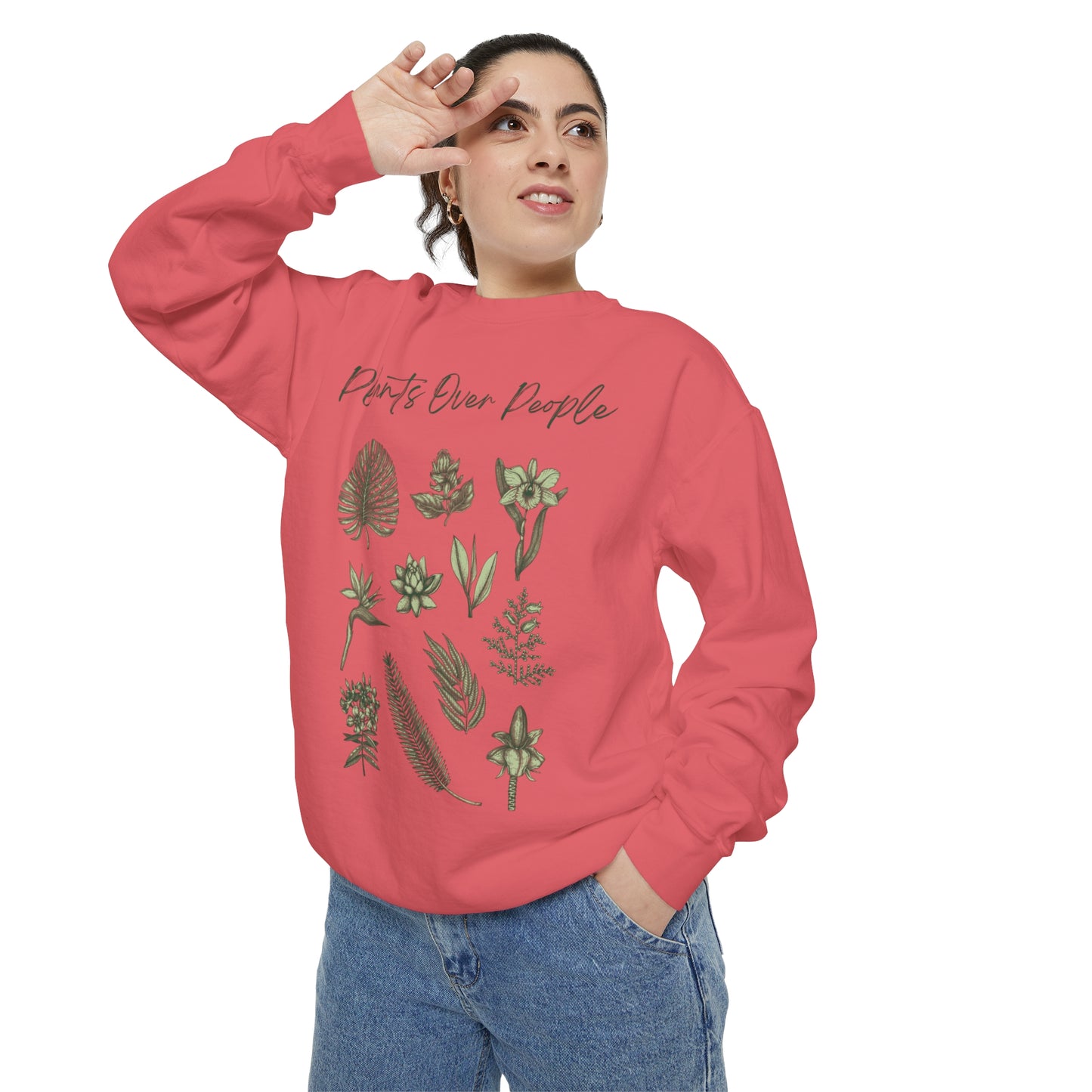 Plants Over People Unisex Garment-Dyed Sweatshirt