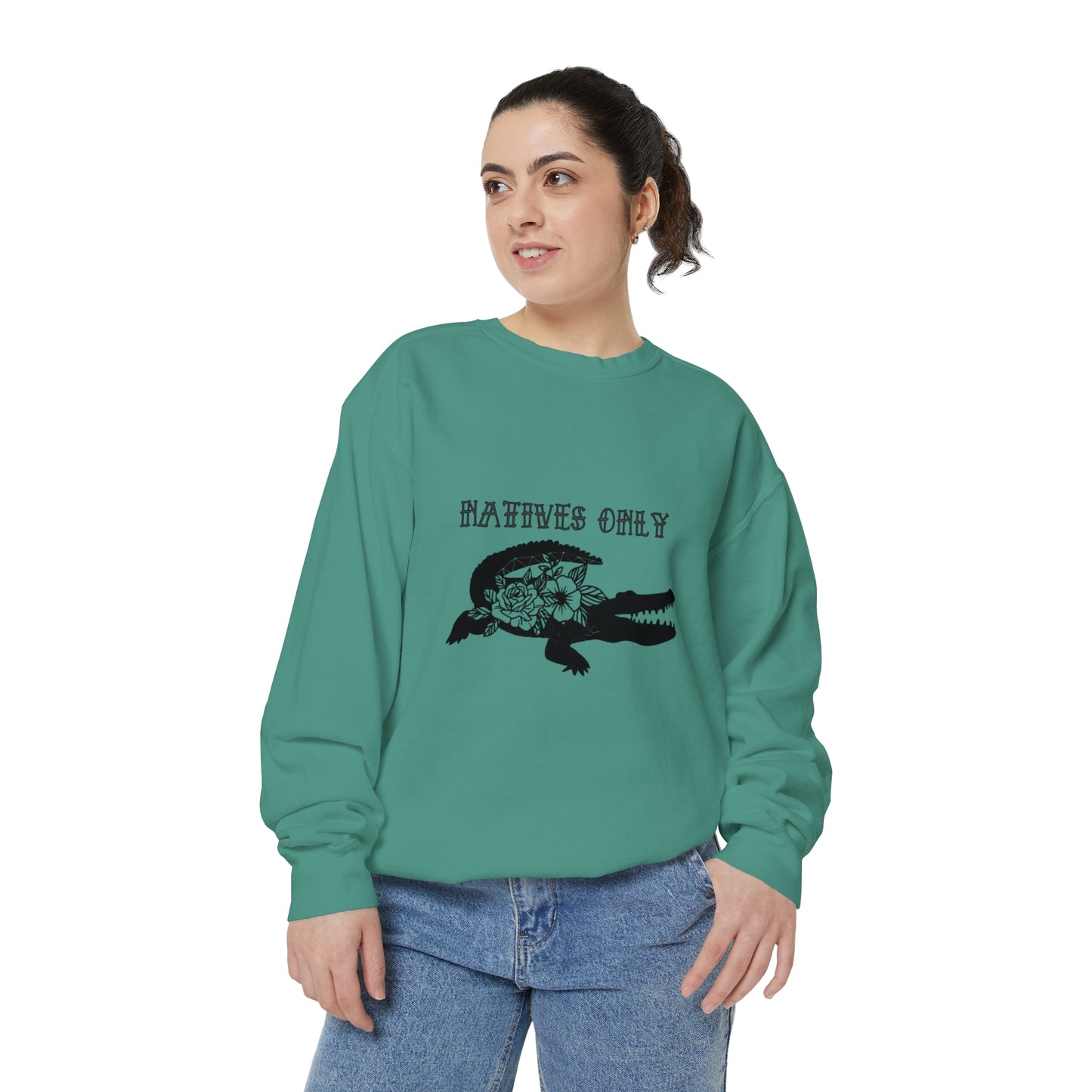 Natives Only Alligator Unisex Garment-Dyed Crewneck