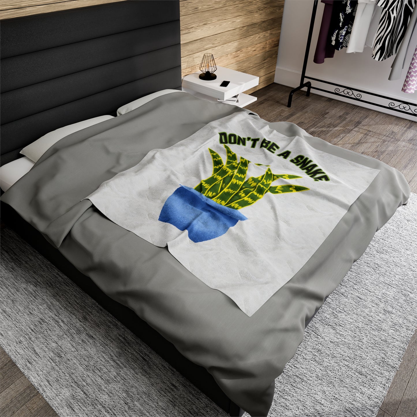 Don't Be A Snake Velveteen Plush Blanket
