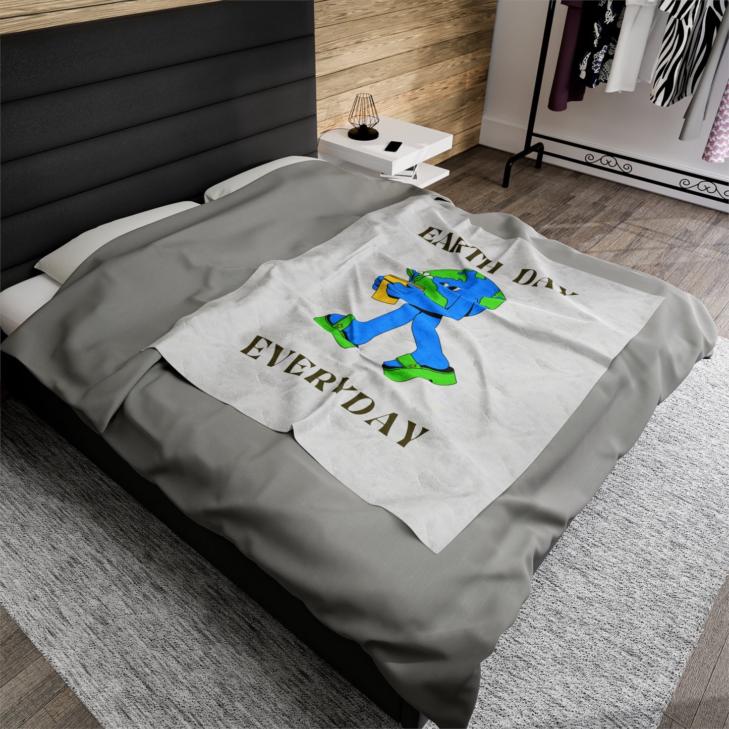 Earth Day Everyday Velveteen Plush Blanket