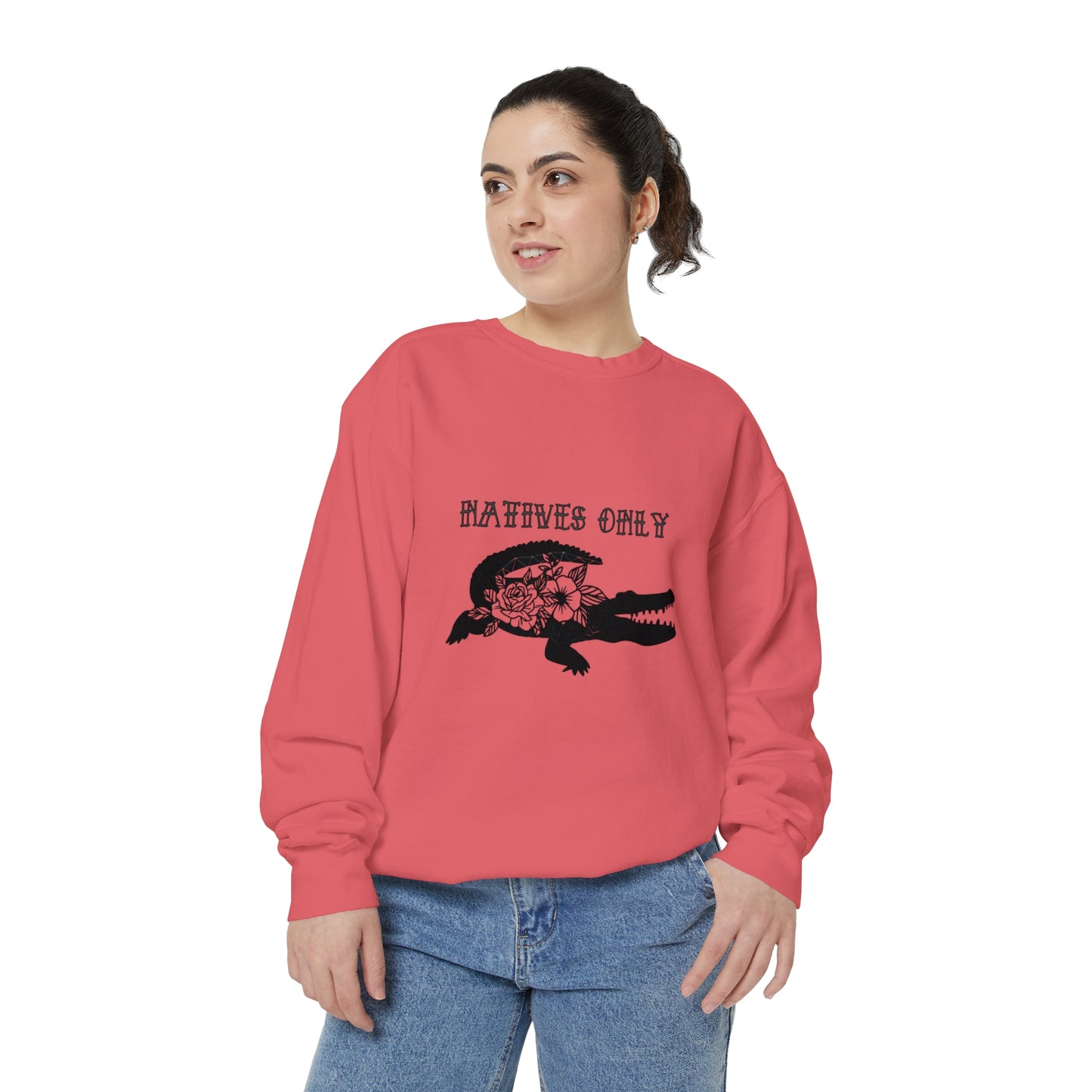 Natives Only Alligator Unisex Garment-Dyed Crewneck