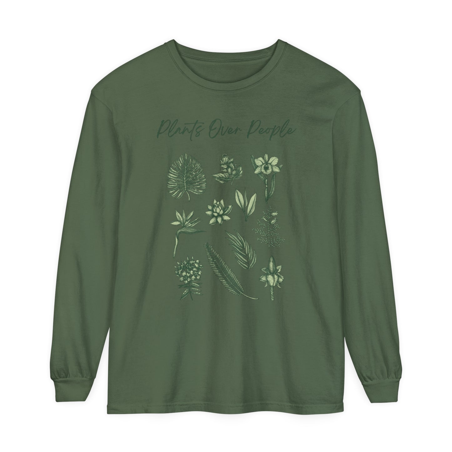 Plants Over People Unisex Garment-dyed Long Sleeve