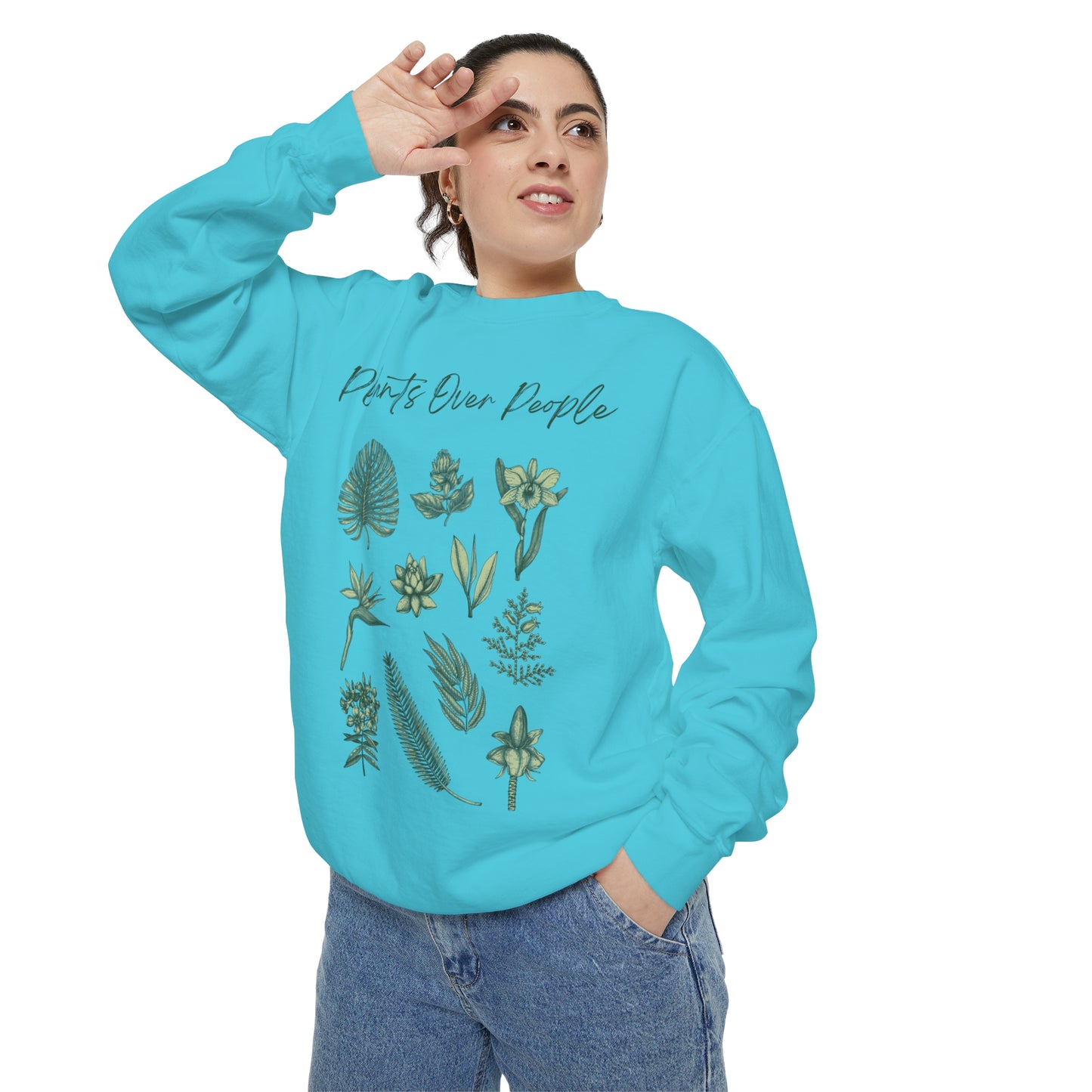 Plants Over People Unisex Garment-Dyed Sweatshirt