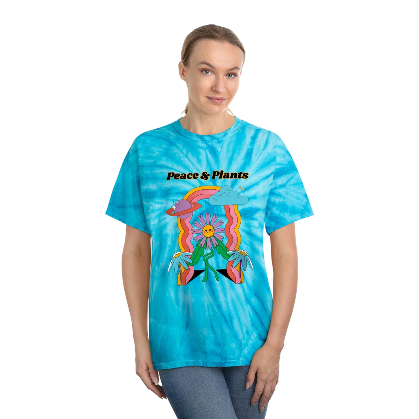 Peace & Plants Tie-Dye Tee, Cyclone