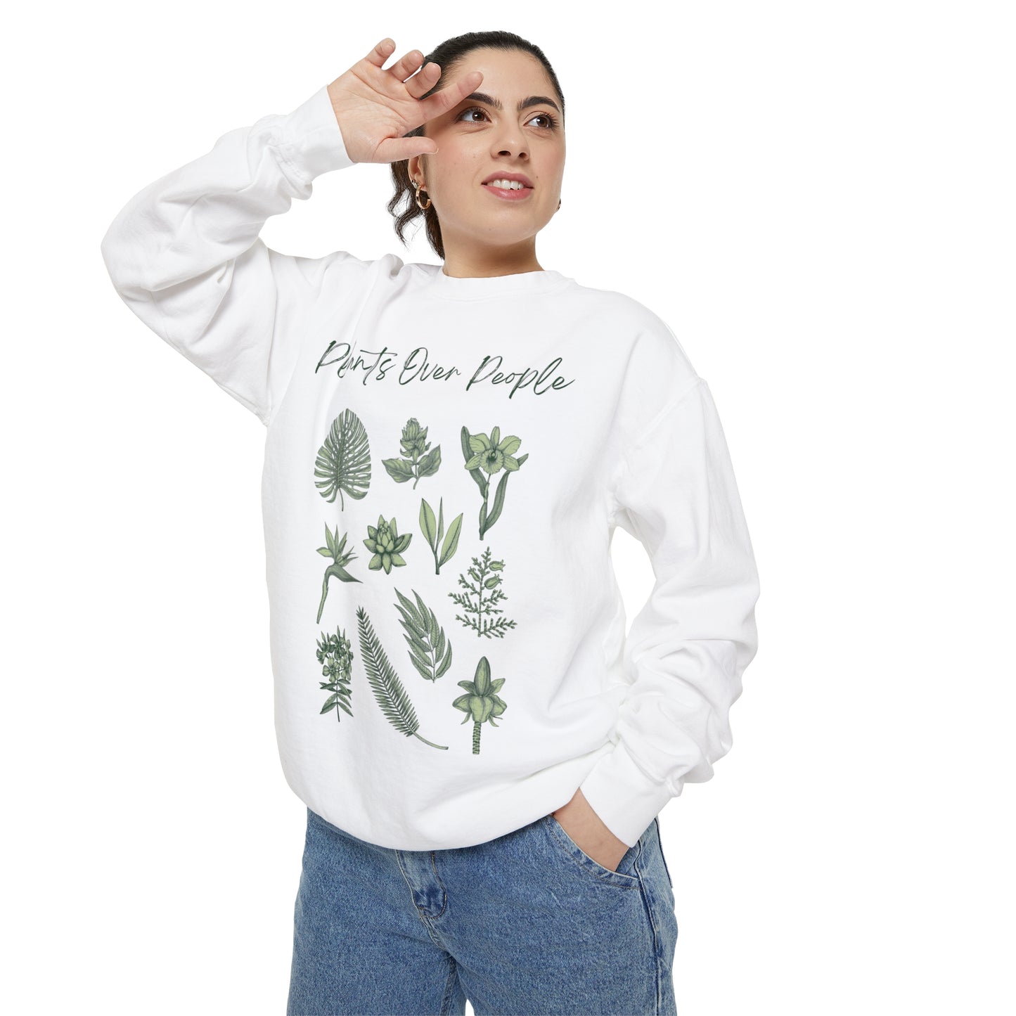 Plants Over People Unisex Garment-Dyed Sweatshirt
