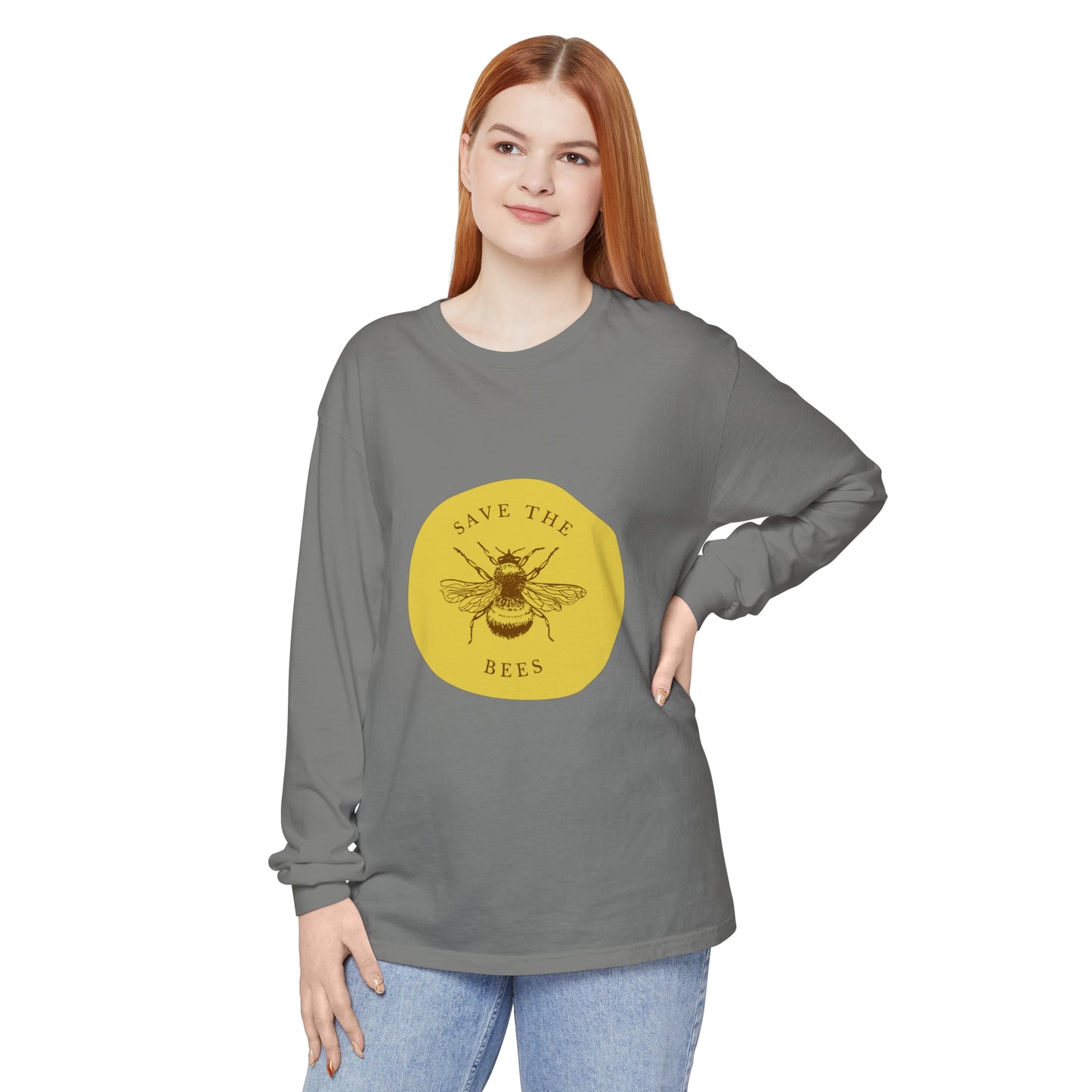Save The Bees Unisex Garment-dyed Long Sleeve