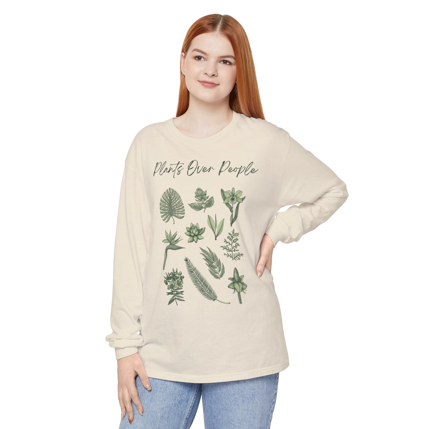 Plants Over People Unisex Garment-dyed Long Sleeve