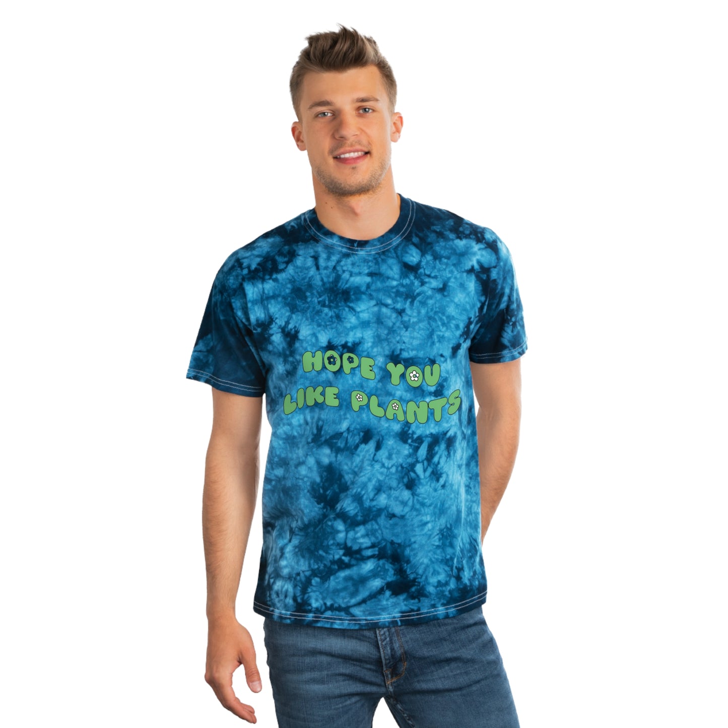 Hope You Like Plants Tie-Dye Tee, Crystal