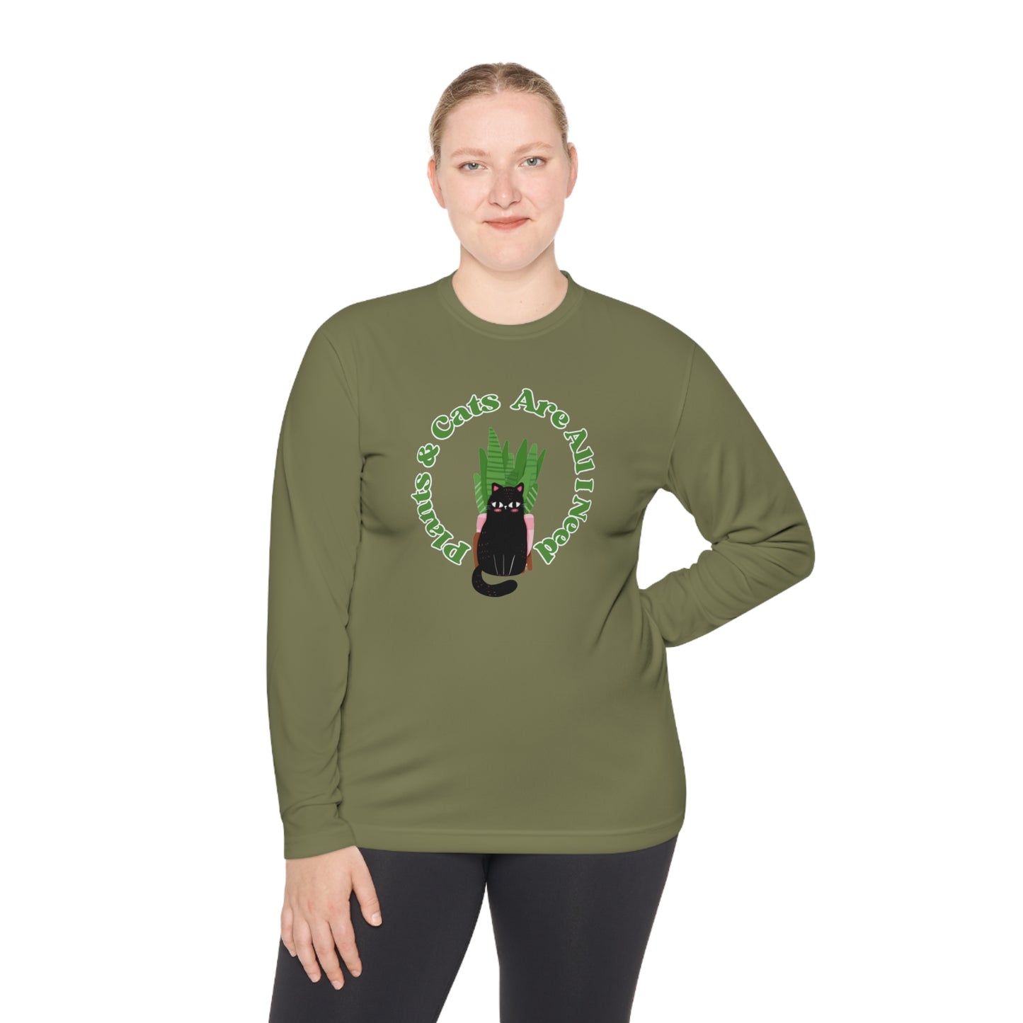 Plants & Cats Are All I Need Unisex Lightweight Long Sleeve