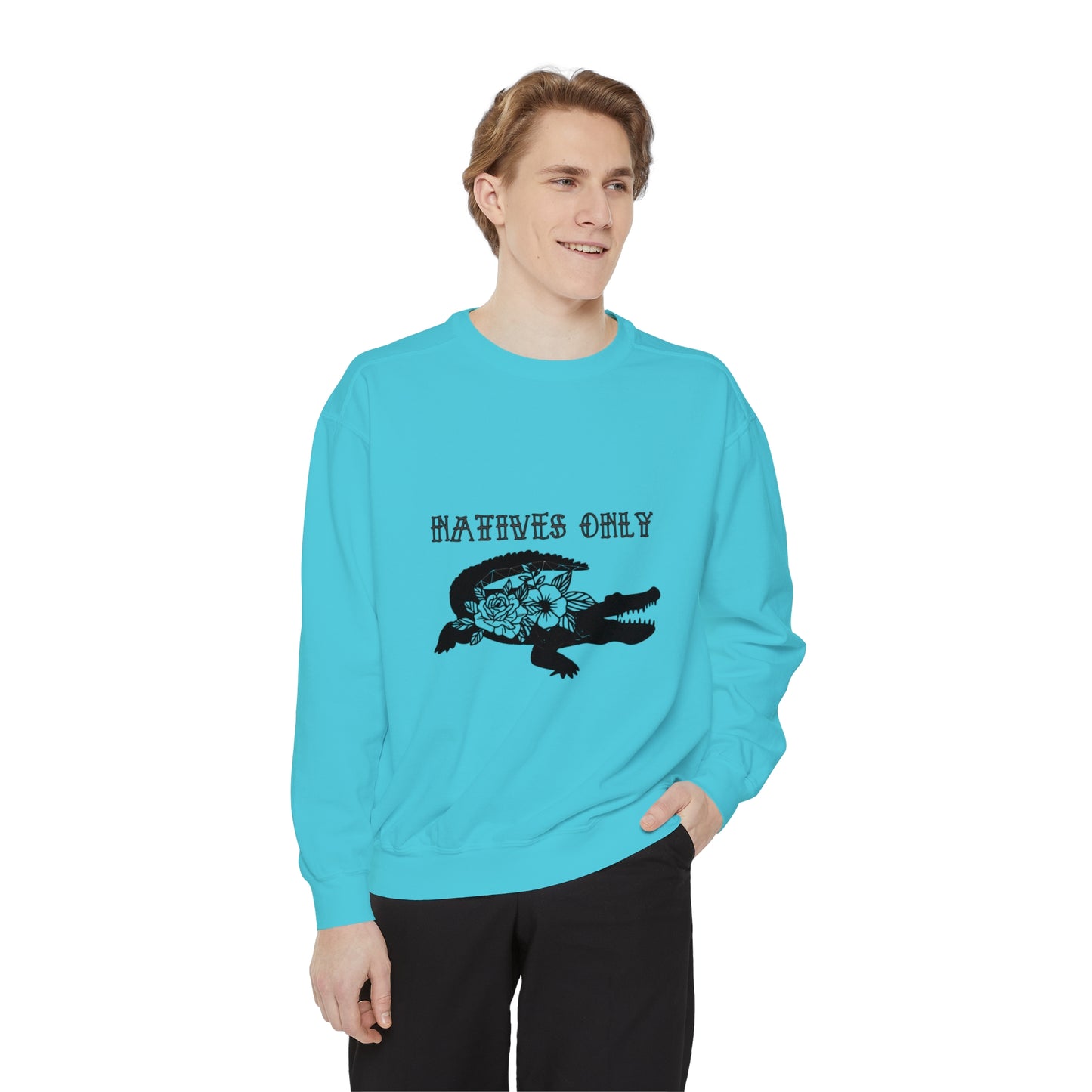 Natives Only Alligator Unisex Garment-Dyed Crewneck