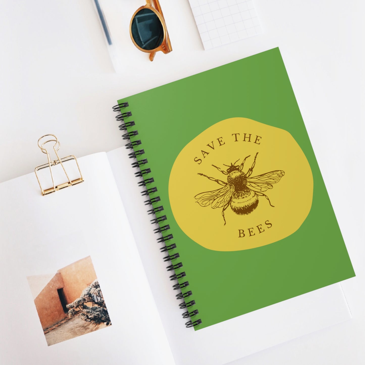 Save The Bees Spiral Notebook - Ruled Line