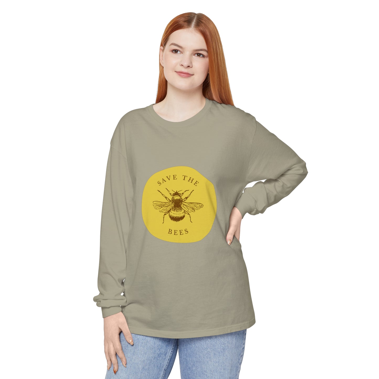 Save The Bees Unisex Garment-dyed Long Sleeve