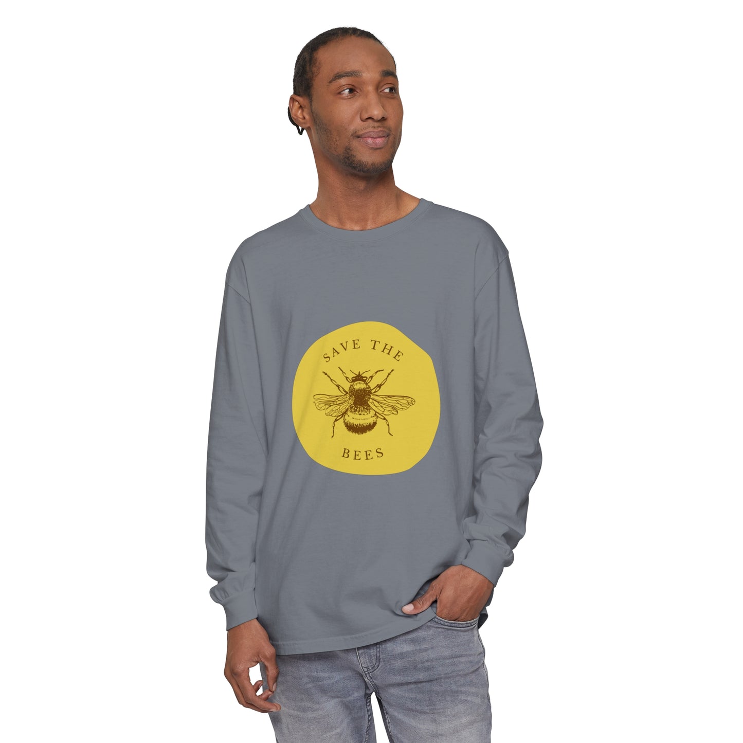Save The Bees Unisex Garment-dyed Long Sleeve
