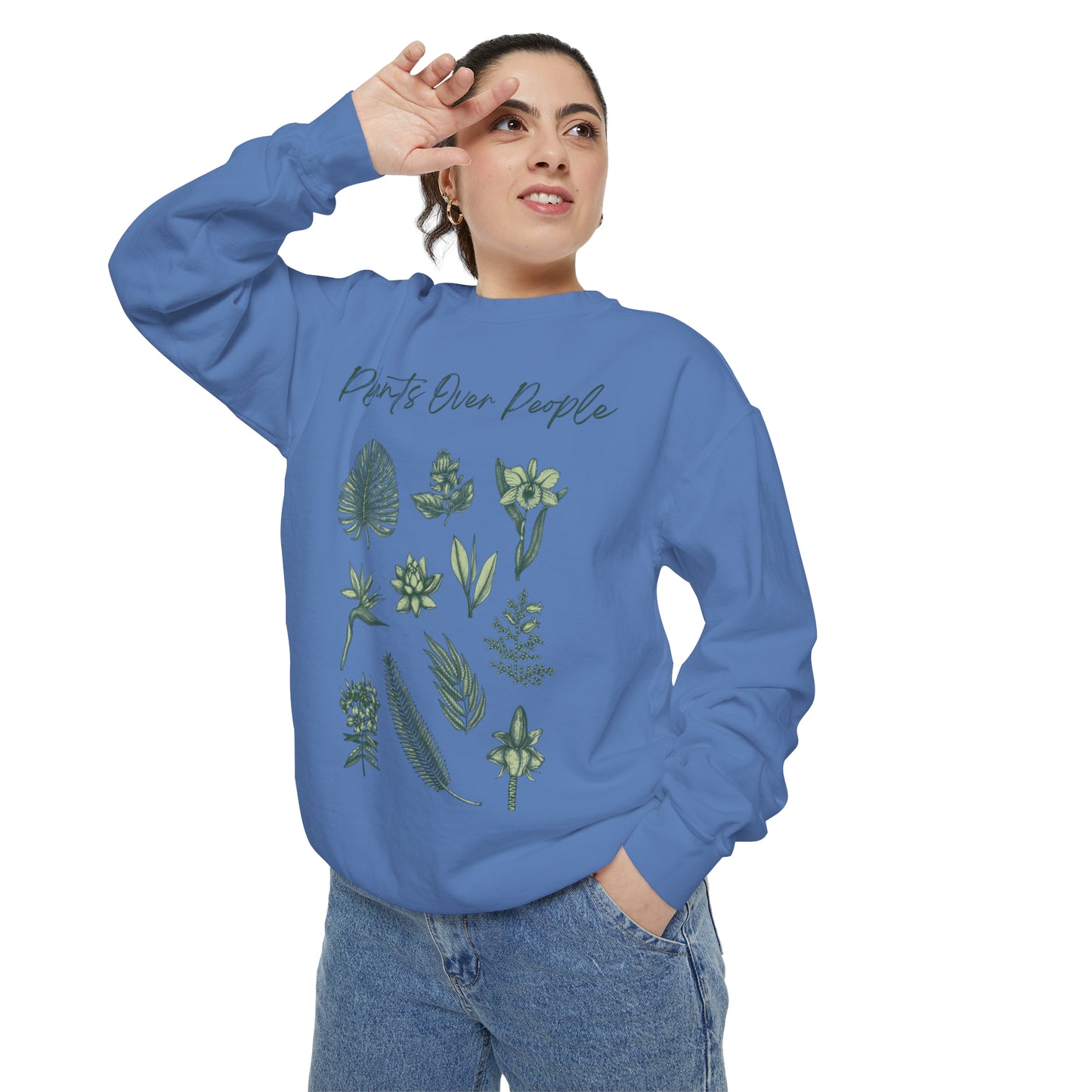 Plants Over People Unisex Garment-Dyed Sweatshirt