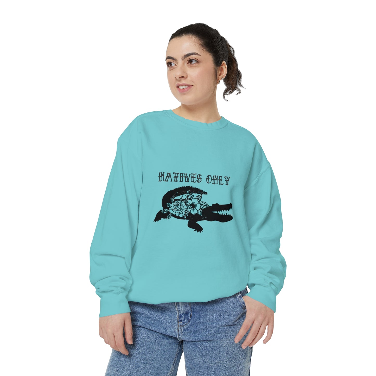 Natives Only Alligator Unisex Garment-Dyed Crewneck