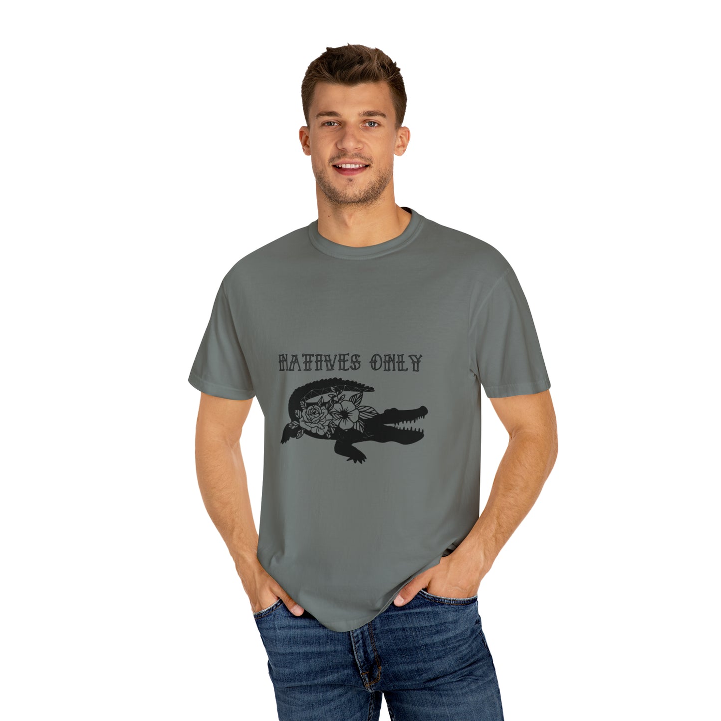 Natives Only Alligator Unisex Garment-Dyed T-shirt