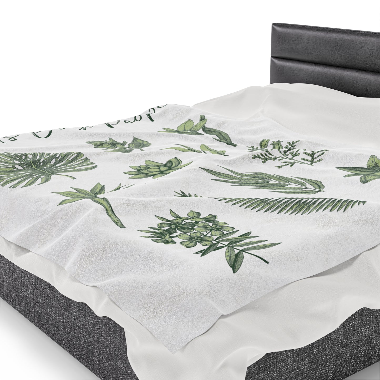 Plants Over People Velveteen Plush Blanket