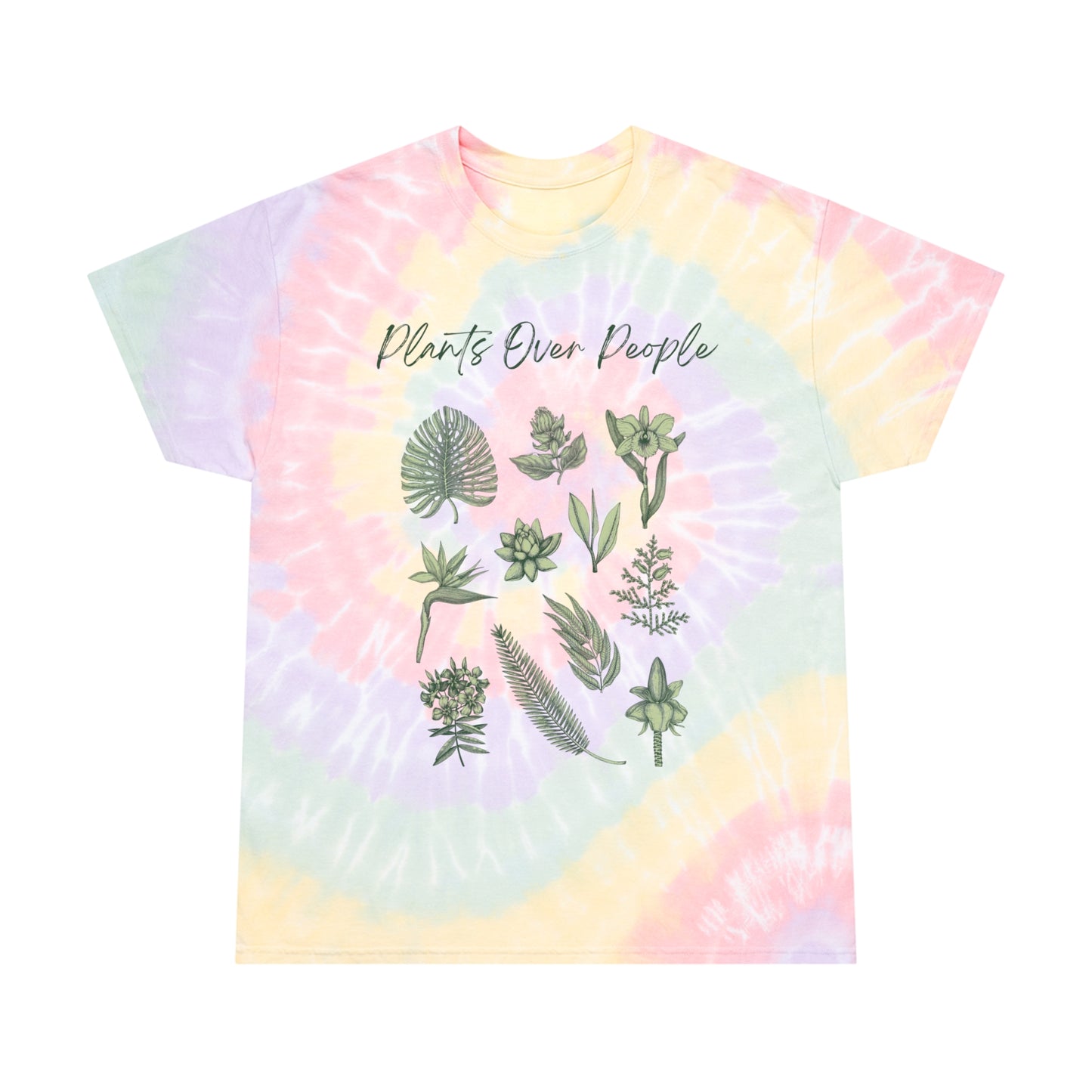 Plants Over People Tie-Dye Tee, Spiral