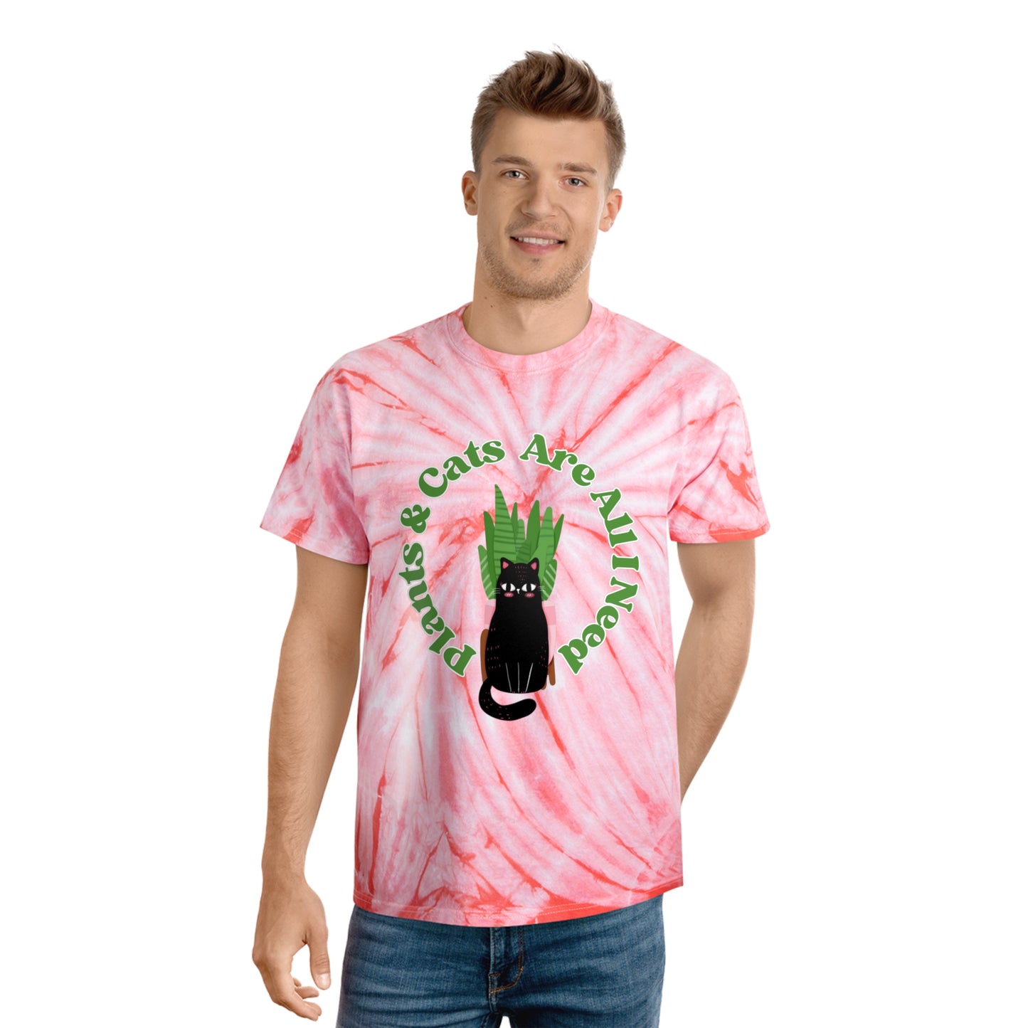 Plants & Cats Are All I Need Tie-Dye Tee, Cyclone