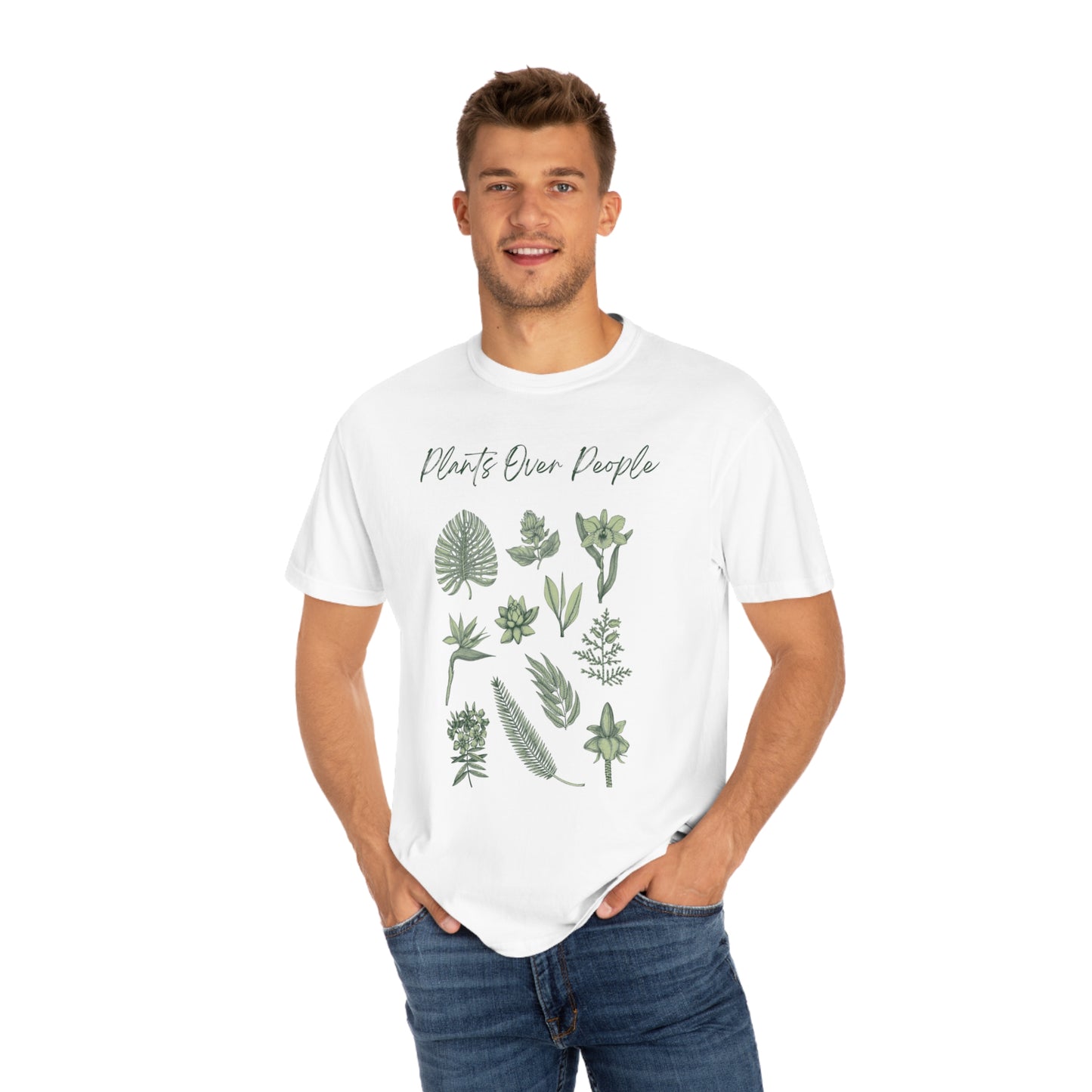 Plants Over People Unisex Garment-Dyed T-shirt
