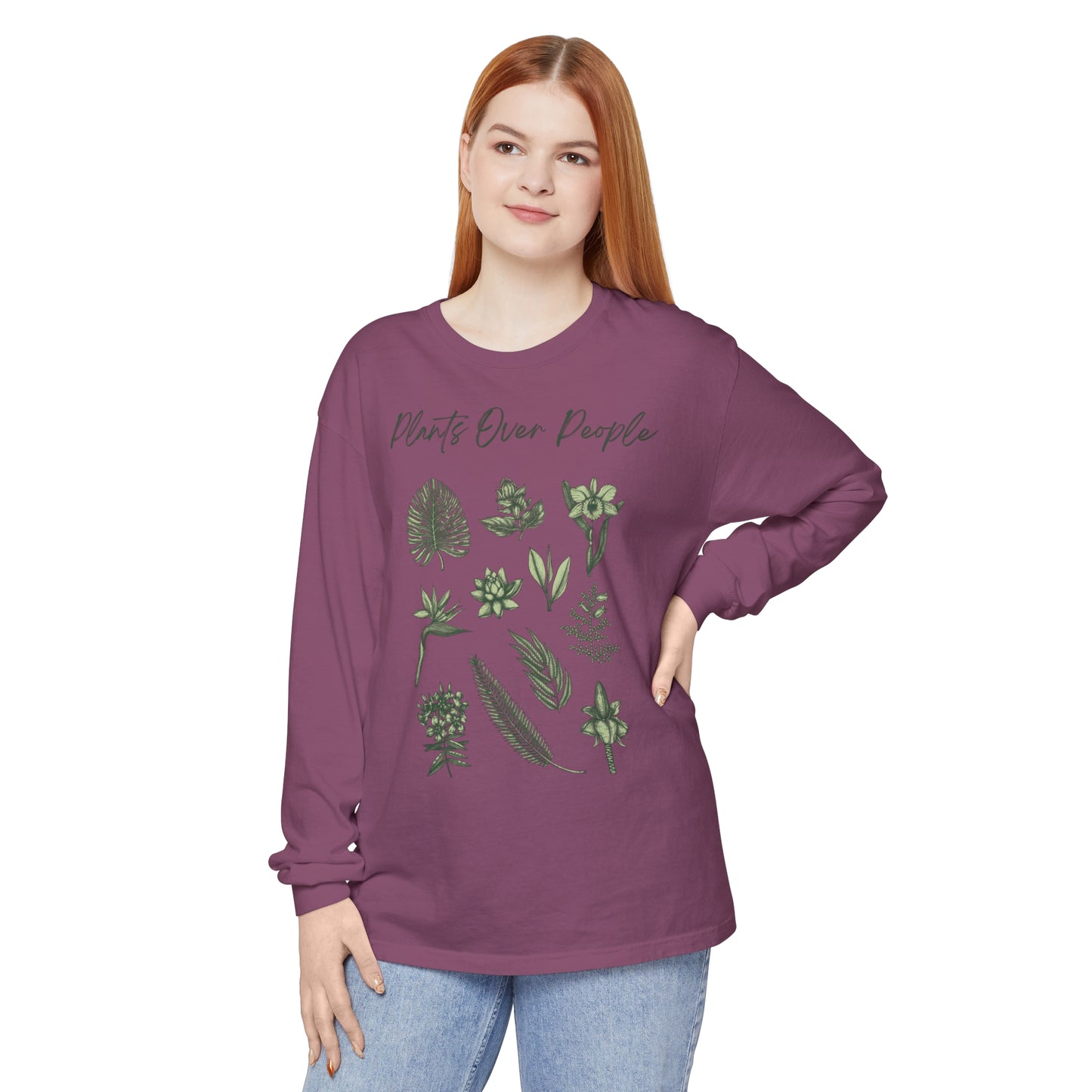 Plants Over People Unisex Garment-dyed Long Sleeve