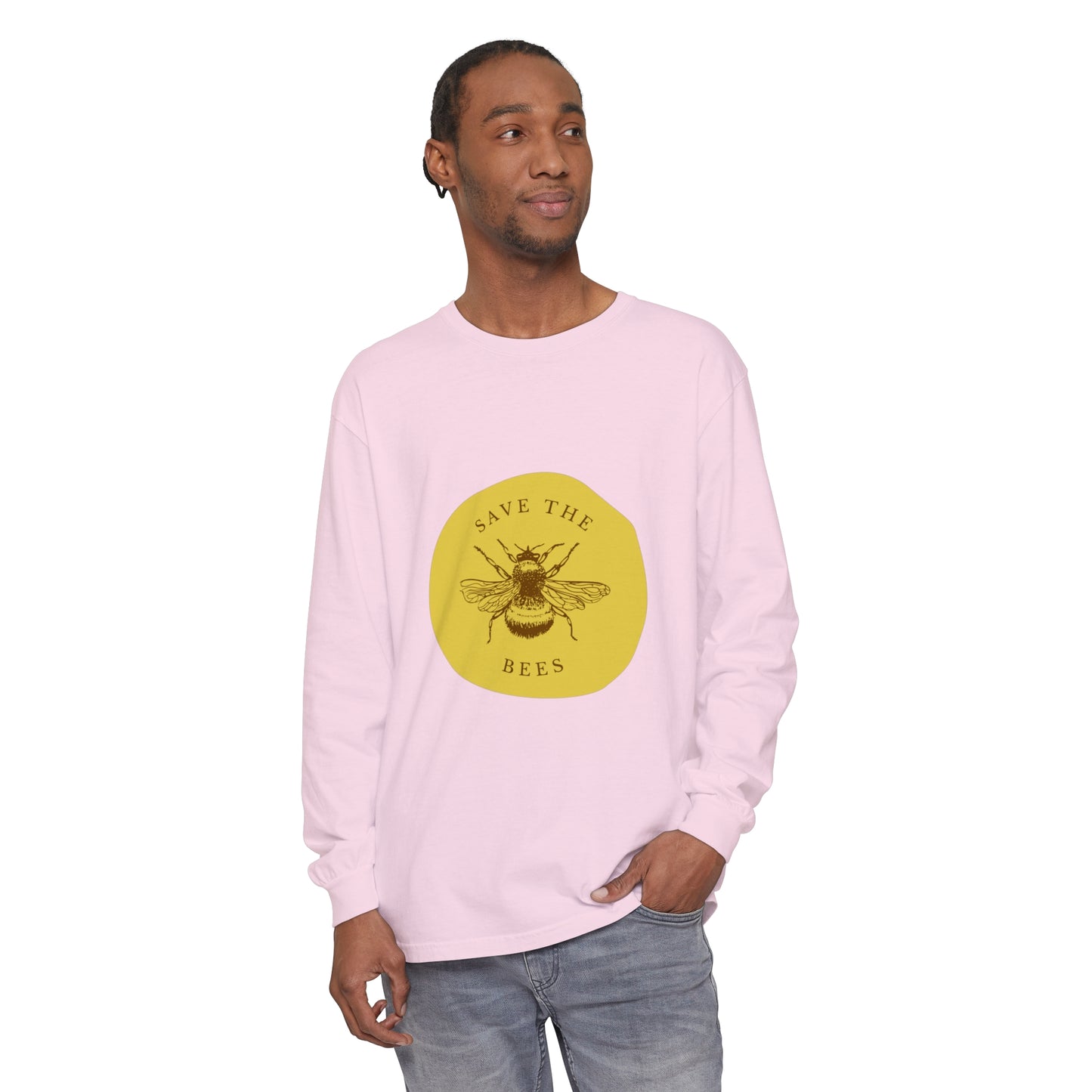 Save The Bees Unisex Garment-dyed Long Sleeve